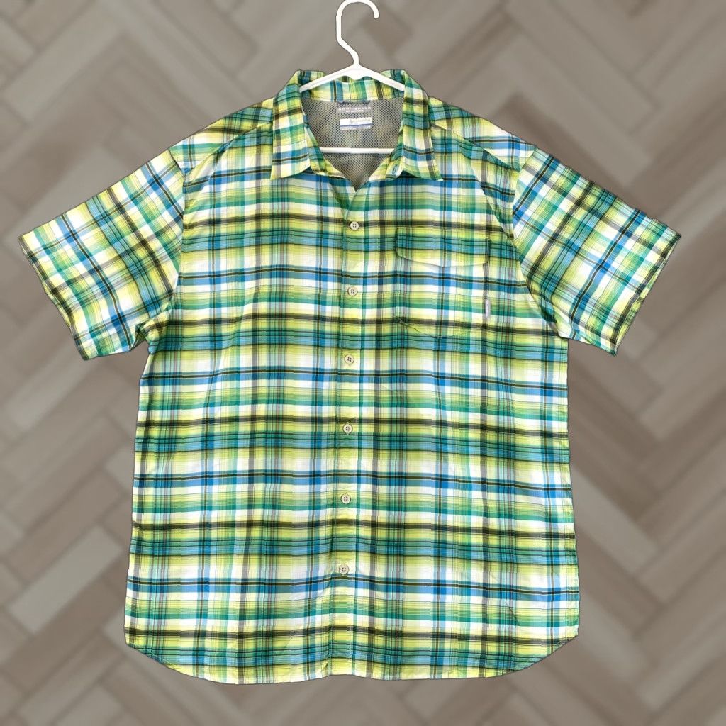 Vintage Columbia Button-Down Shirt Mens XL Green Plaid Cotton Classic Fit Button Up /68-25 Size US XL / EU 56 / 4 - 1 Thumbnail