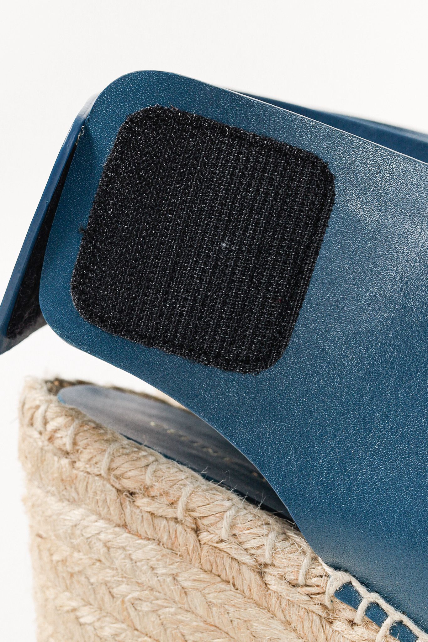 Celine Celine Blue Leather Wedge Espadrilles Size US 7.5 / IT 37.5 - 10 Thumbnail