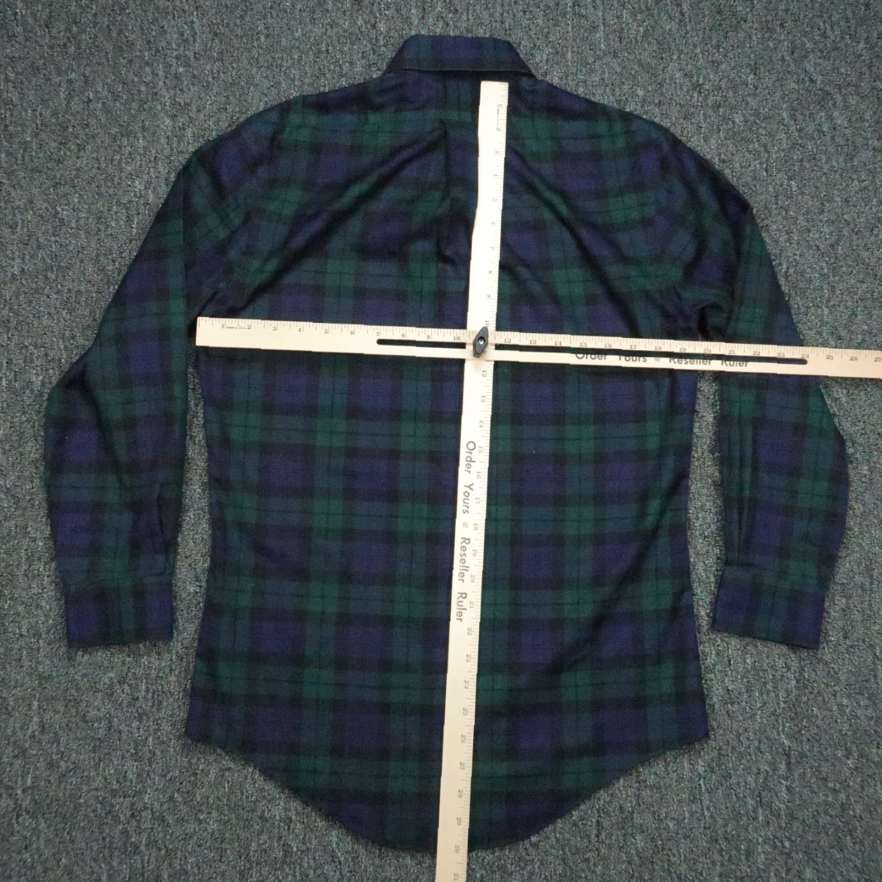 Brooks Brothers Shirt Mens Small Blue Black Watch Plaid Tartan Green Long Sleeve Button-Up Collar Down Button-Down