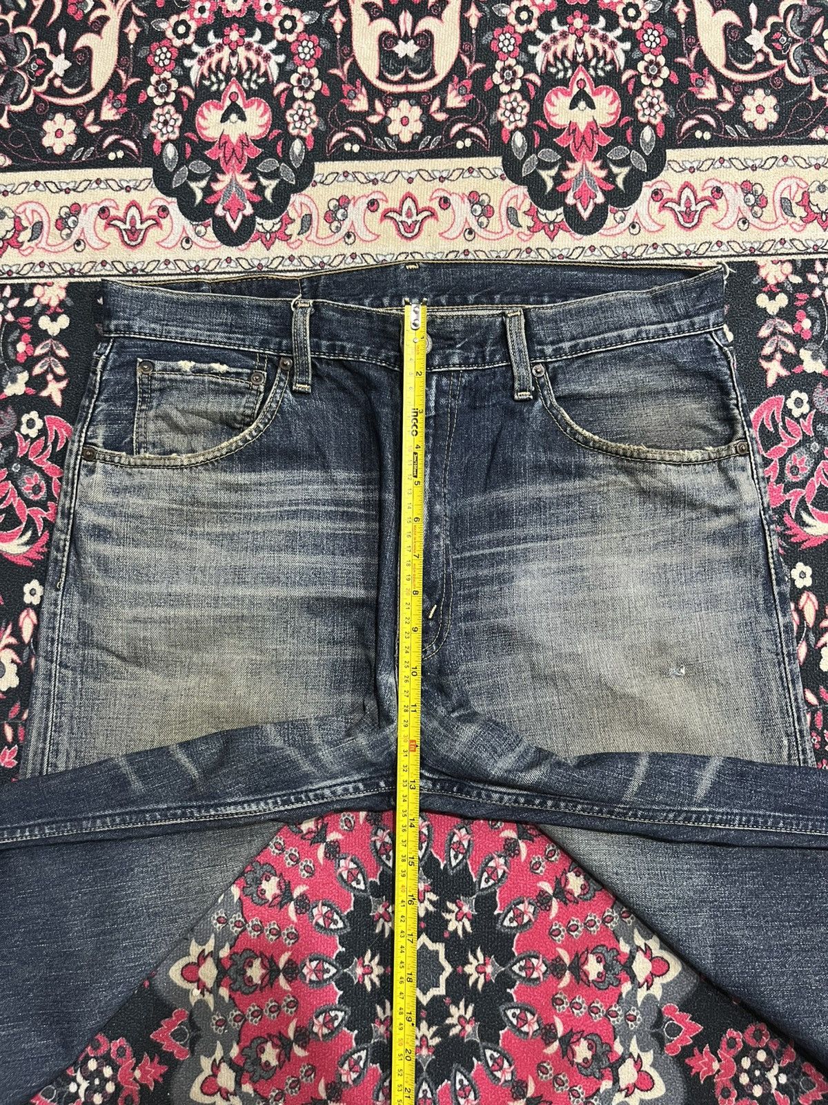 Levi's Y2K Levi’s 504 Dark Blue Faded Washed Distressed Baggy Jeans Size US 36 / EU 52 - 14 Thumbnail