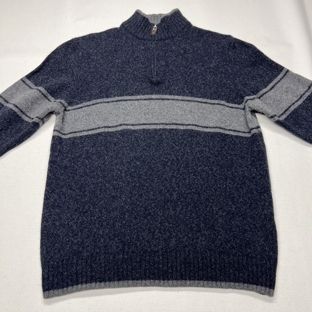 Daniele Blasi × Designer Daniele Blasi Sweater Blue 1/4 Zip Pullover Knit Italy Size US XL / EU 56 / 4 - 2 Thumbnail