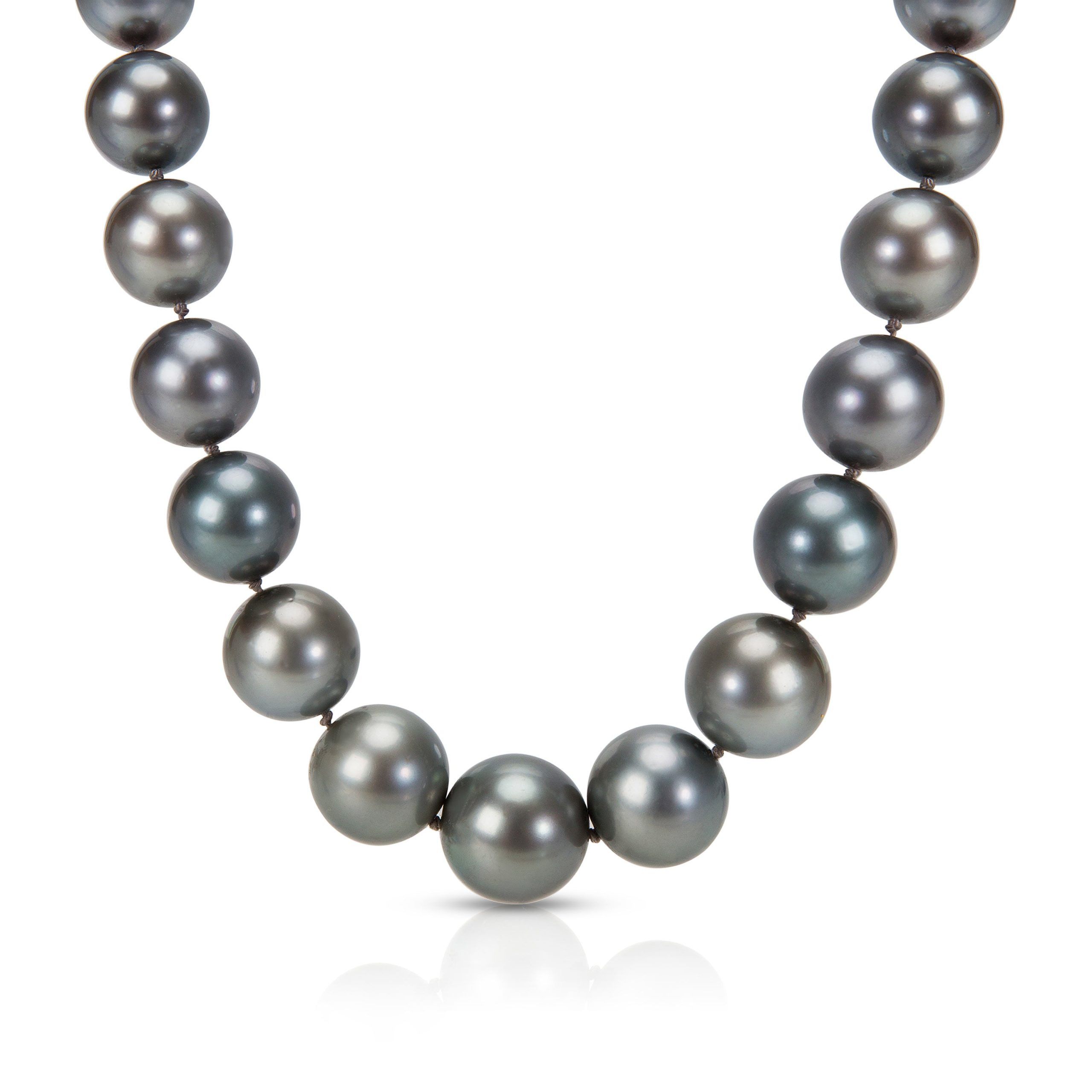image of Tiffany Co Estate Tahitian Black Pearl Necklace, Women's