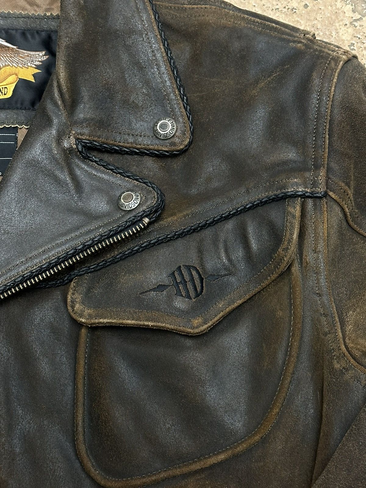 Harley Davidson Harley Davidson Billings Distressed Brown Leather Jacket 90s Size US L / EU 52-54 / 3 - 2 Thumbnail