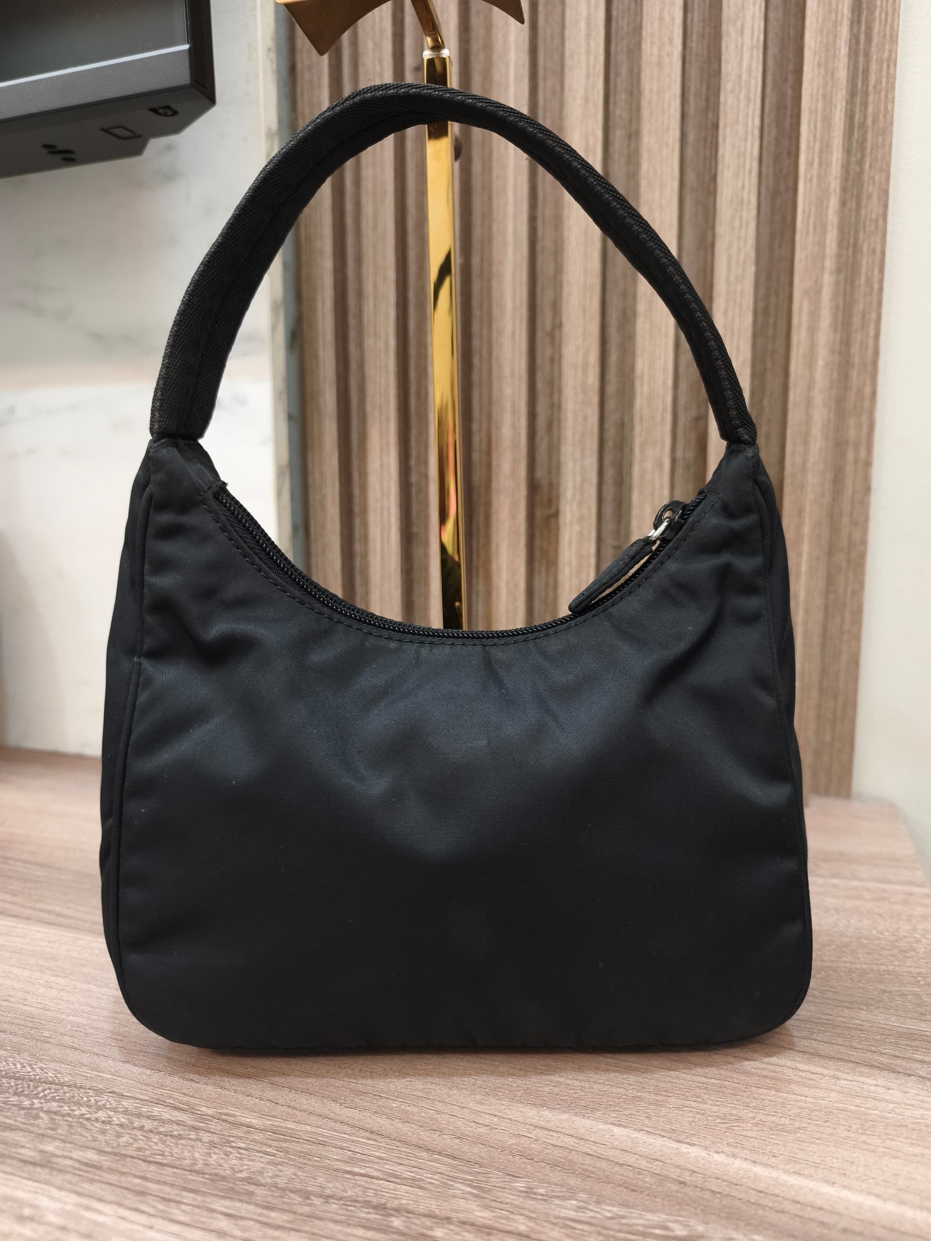 Prada Prada Black Nylon Mini Tessuto Shoulder Bag Size ONE SIZE - 4 Thumbnail