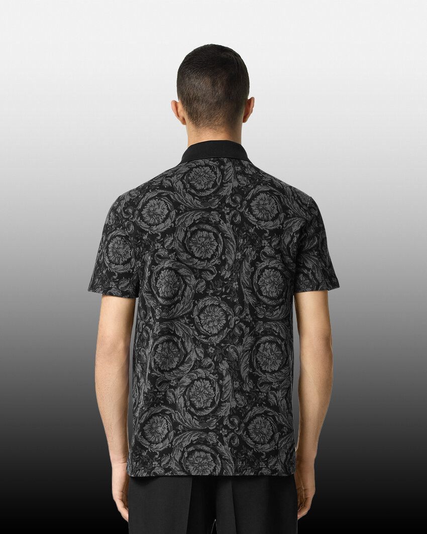 Designer × The Unbranded Brand Black Barocco Polo Shirt Size US L / EU 52-54 / 3 - 4 Thumbnail
