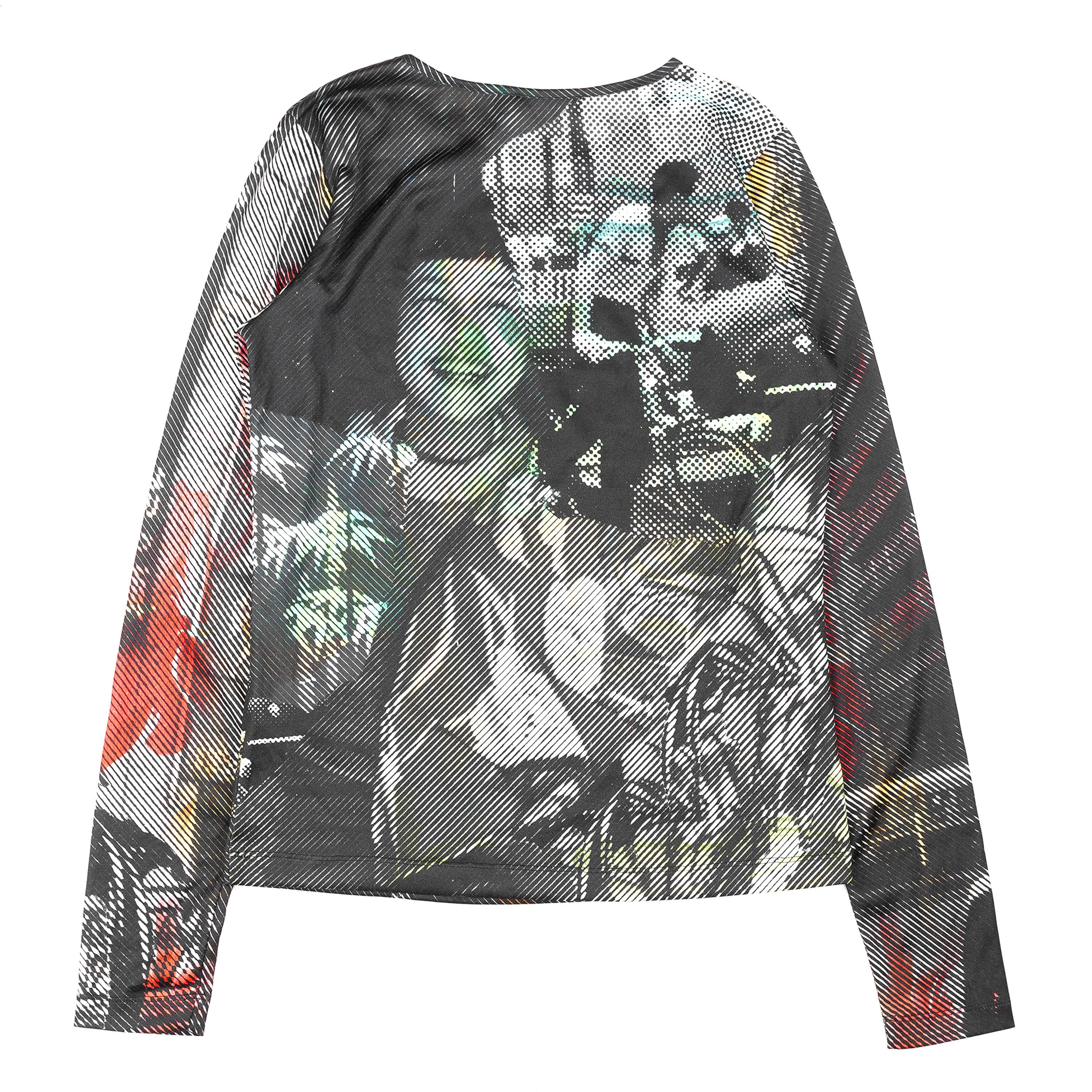 Cop Copine Cop Copine Mesh Long Sleeve Neon Print Top (L) Size L / US 10 / IT 46 - 2 Thumbnail