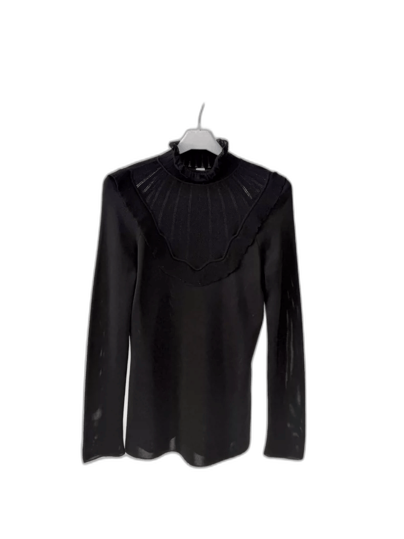 Hermes Ruffled Silk Knit Top 22FW-2506