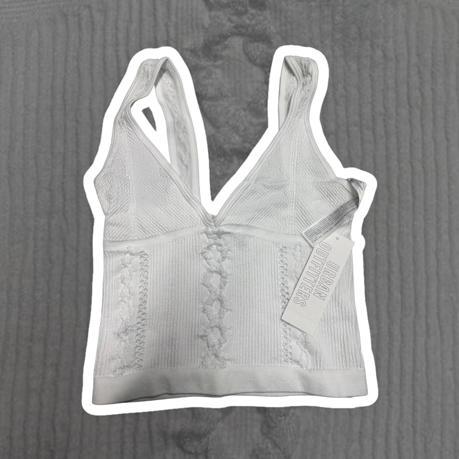 Urban Outfitters Urban Outfitters White Ribbed Crop Top Size M / US 6-8 / IT 42-44 - 1 Thumbnail