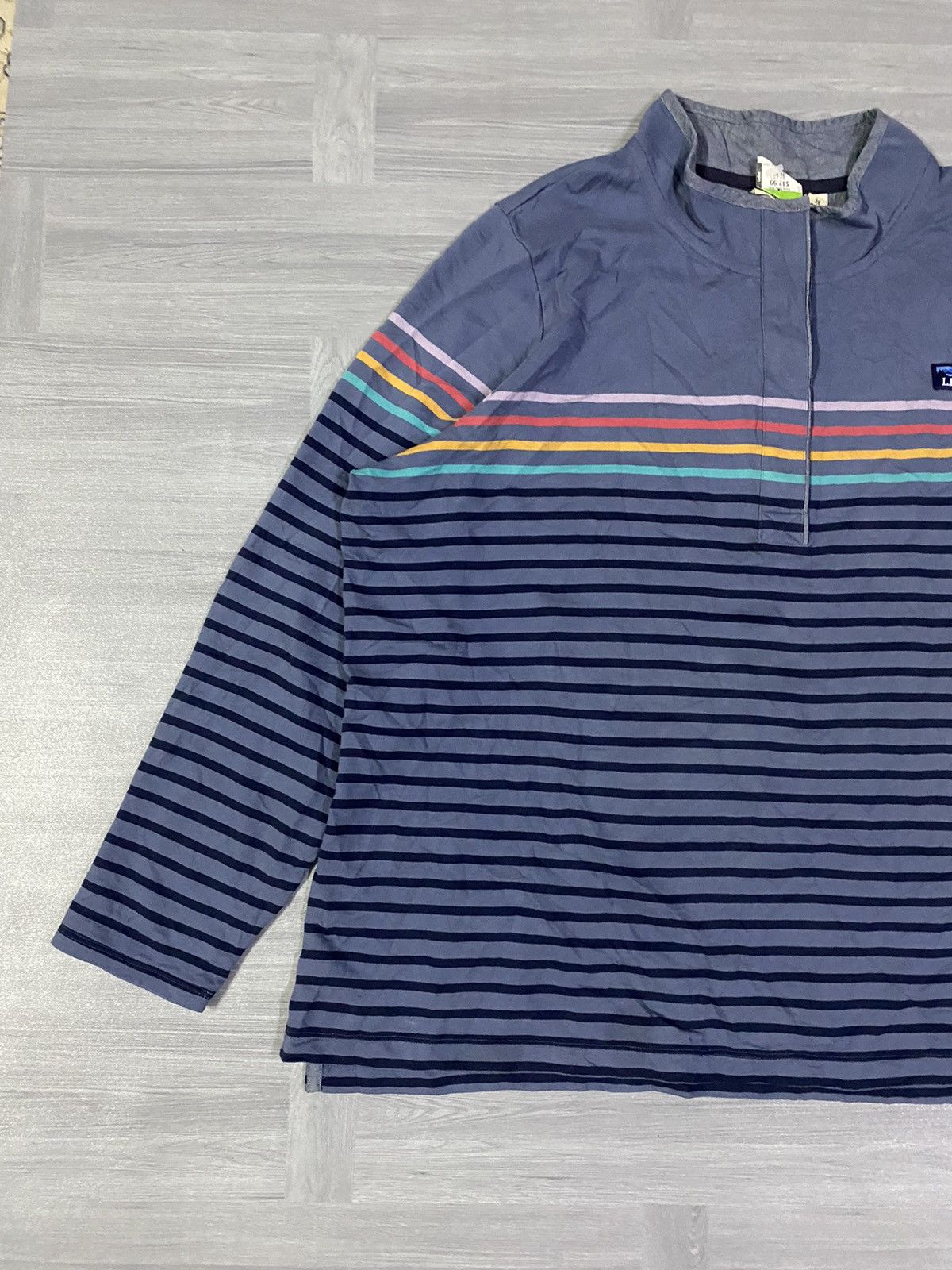 Women’s L.L. Bean Vintage Style Pullover Denim MocNeck Blue