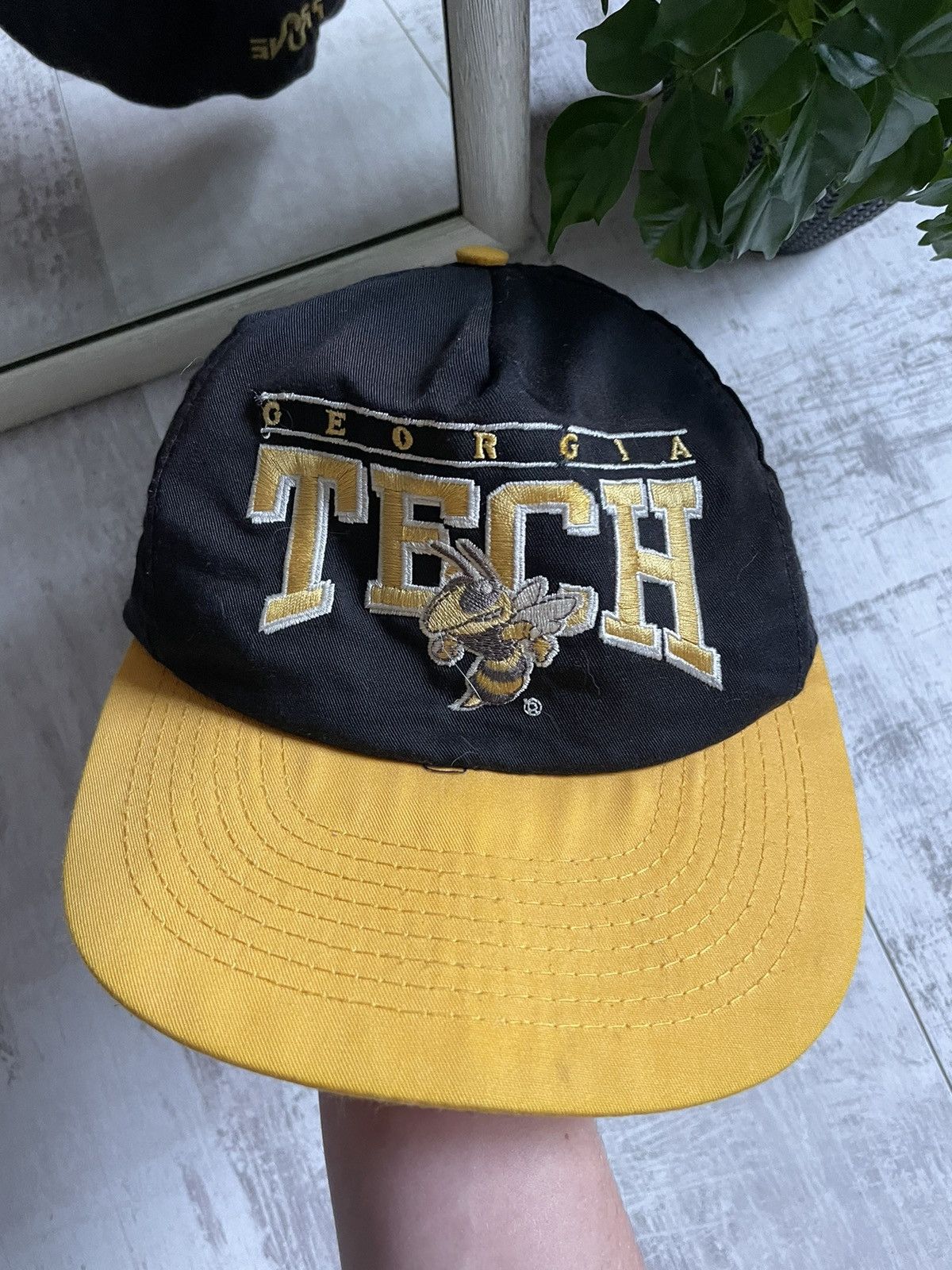 NCAA × Vintage VTG 1992 Georgia Tech Yellow Snapback Hat Cap Very Rare Size ONE SIZE - 2 Thumbnail