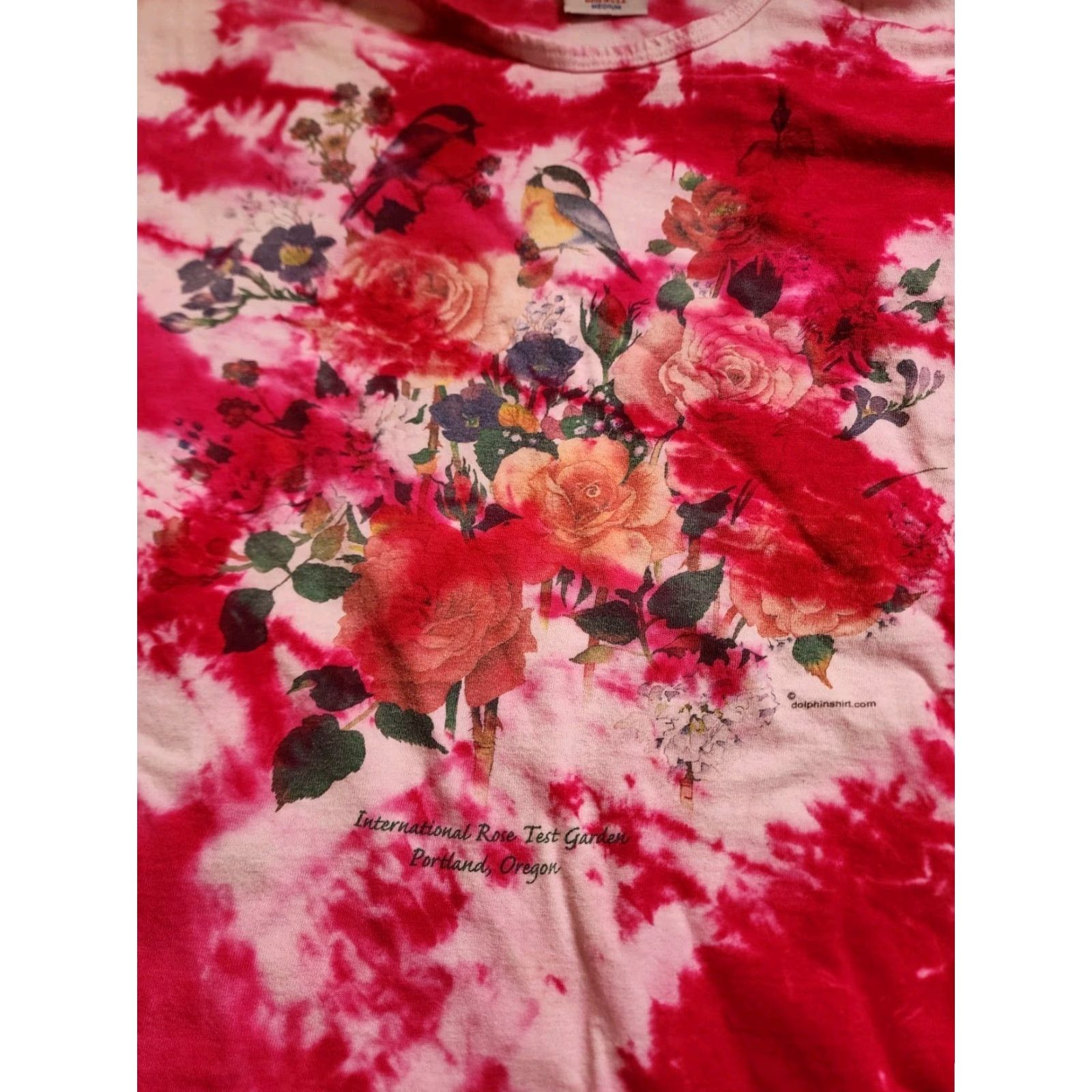 Vintage VINTAGE Bayside T-Shirt Womens M Rose Test Garden Tie Dye Short Sleeve Pink 100% Cotton Portland Oregon Mens Womens Girls Boys Size M / US 6-8 / IT 42-44 - 4 Thumbnail