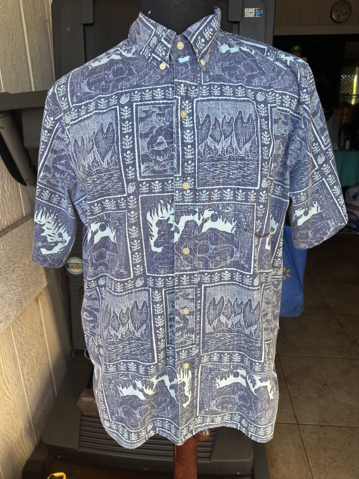 Reyn Spooner PreOwned Reyn Spooner Classic Blue Hawaiian PrintMen's Large Size US L / EU 52-54 / 3 - 1 Thumbnail
