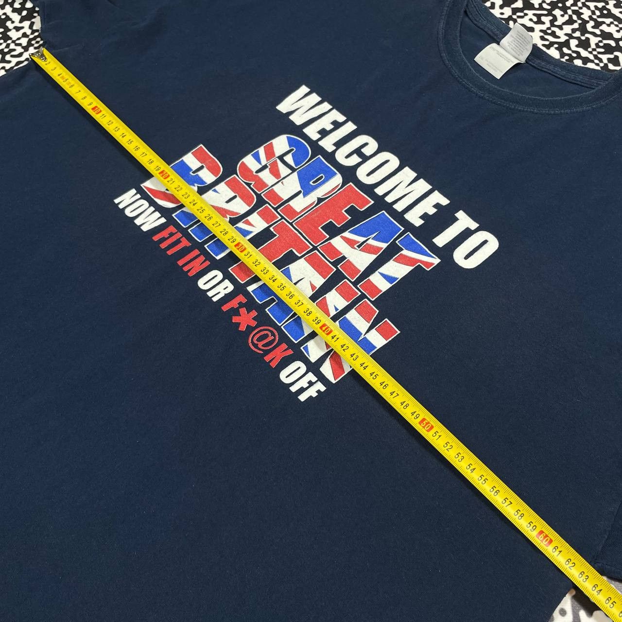 Vintage Vintage Y2K Humor Welcome To Great Britain Fuck Off T-shirt Size US XXL / EU 58 / 5 - 8 Thumbnail