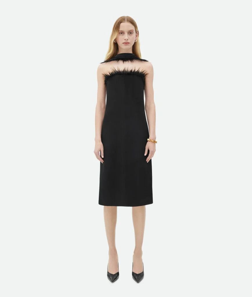 o1n1vont0325 Heavy Silk And Viscose Twill Midi Dress