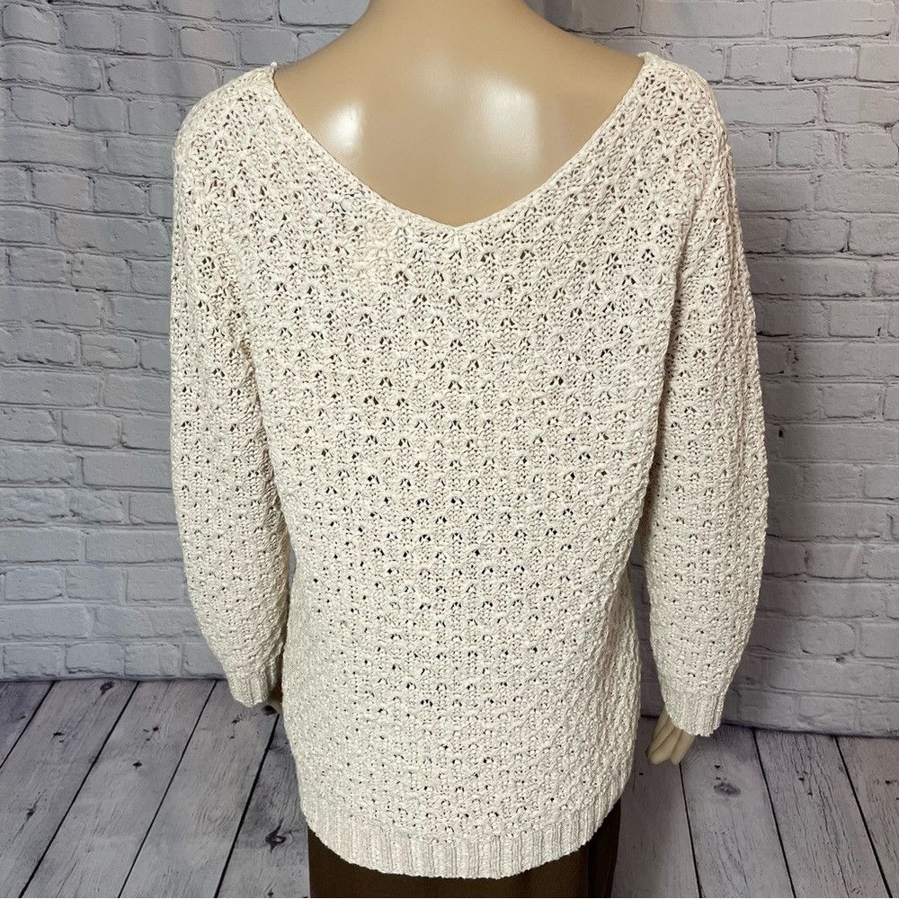 Jones New York Jones New York Pale Pink Knit Long Sleeve V-Neck V-Back Swe Size L / US 10 / IT 46 - 5 Thumbnail