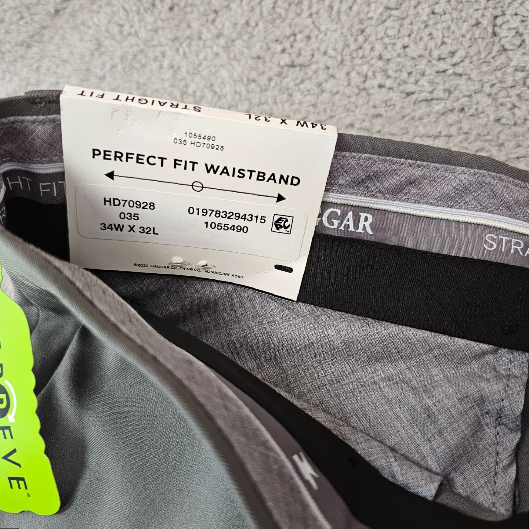 Haggar H26 Dress Pants Mens 34x32 Grey Straight Fit Premium Stretch Travel  - wpequipmentugltd.com