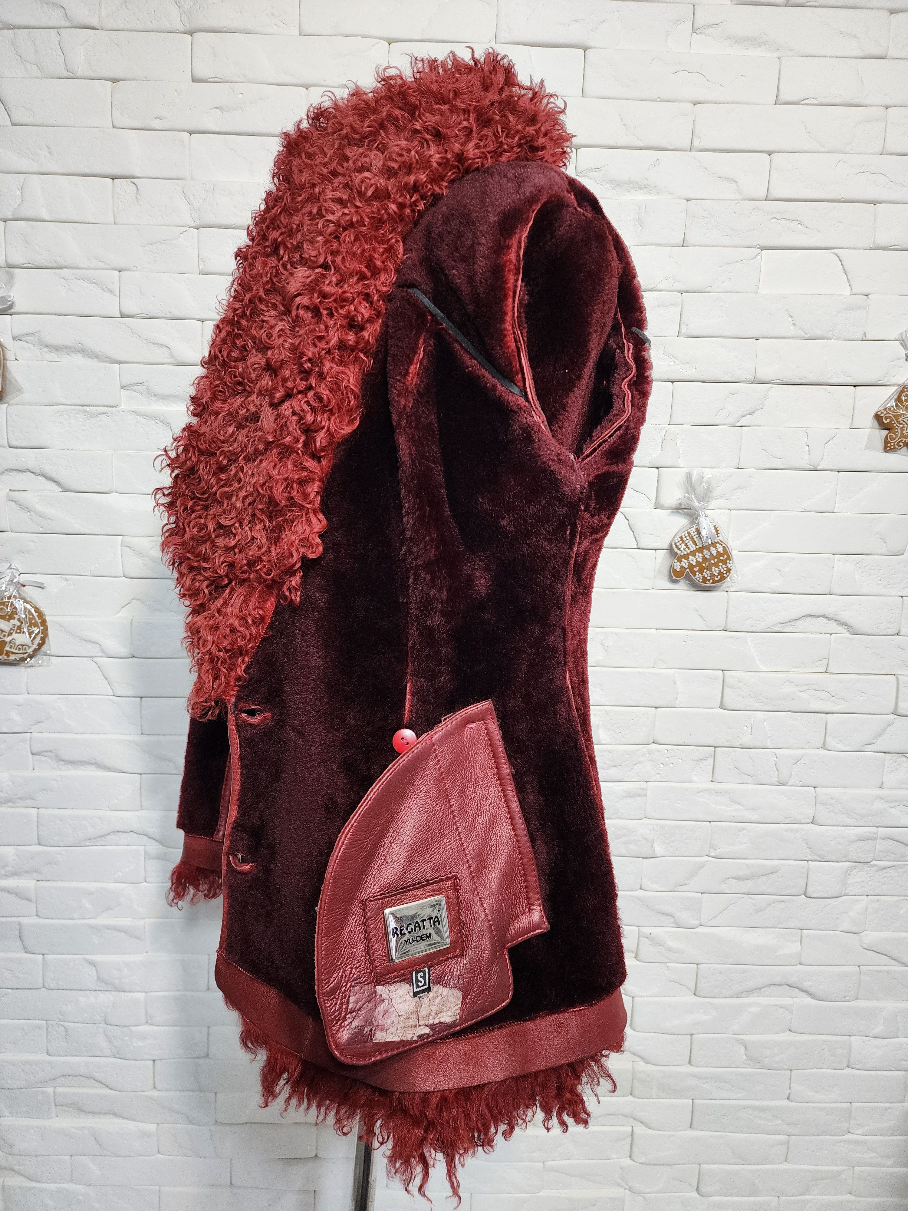 Furla Red Sheepskin Coat: Genuine Fur Winter Jacket Size S / US 4 / IT 40 - 10 Thumbnail