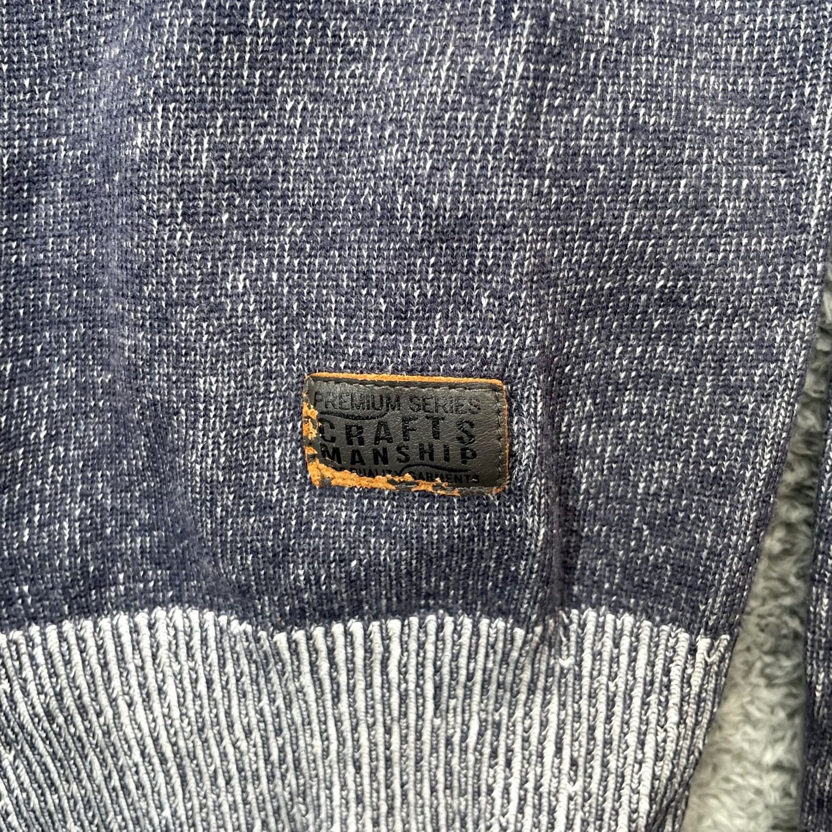 Vintage Charles Voegele Sweater Cardigan Mens Medium Blue Full Zip Cotton Knit Mock Neck Casual Winter Fall Spring Size US M / EU 48-50 / 2 - 7 Thumbnail