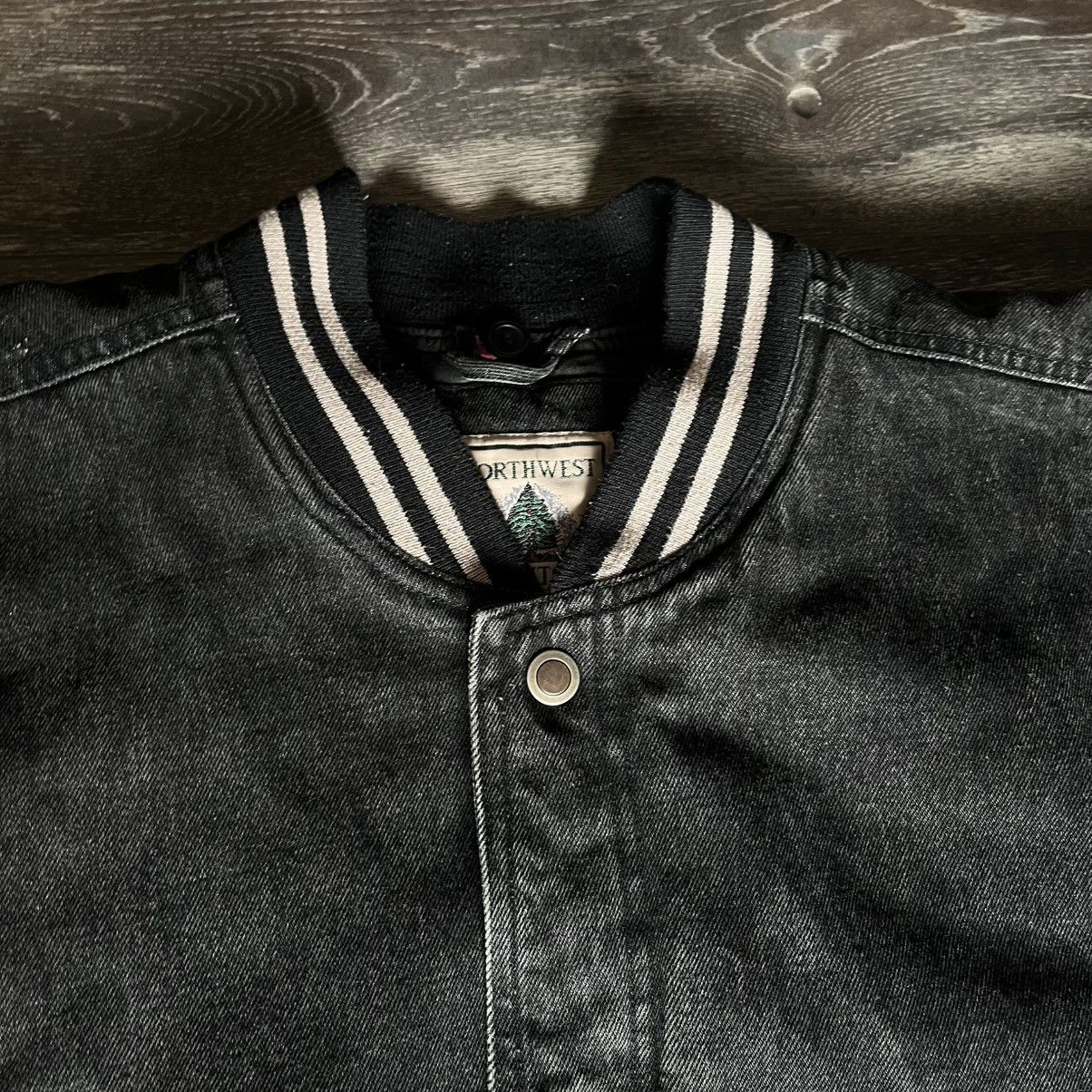 Northwest Territory Vintage 1990s Northwest Territory Black Denim Bomber Jacket Size US L / EU 52-54 / 3 - 3 Thumbnail