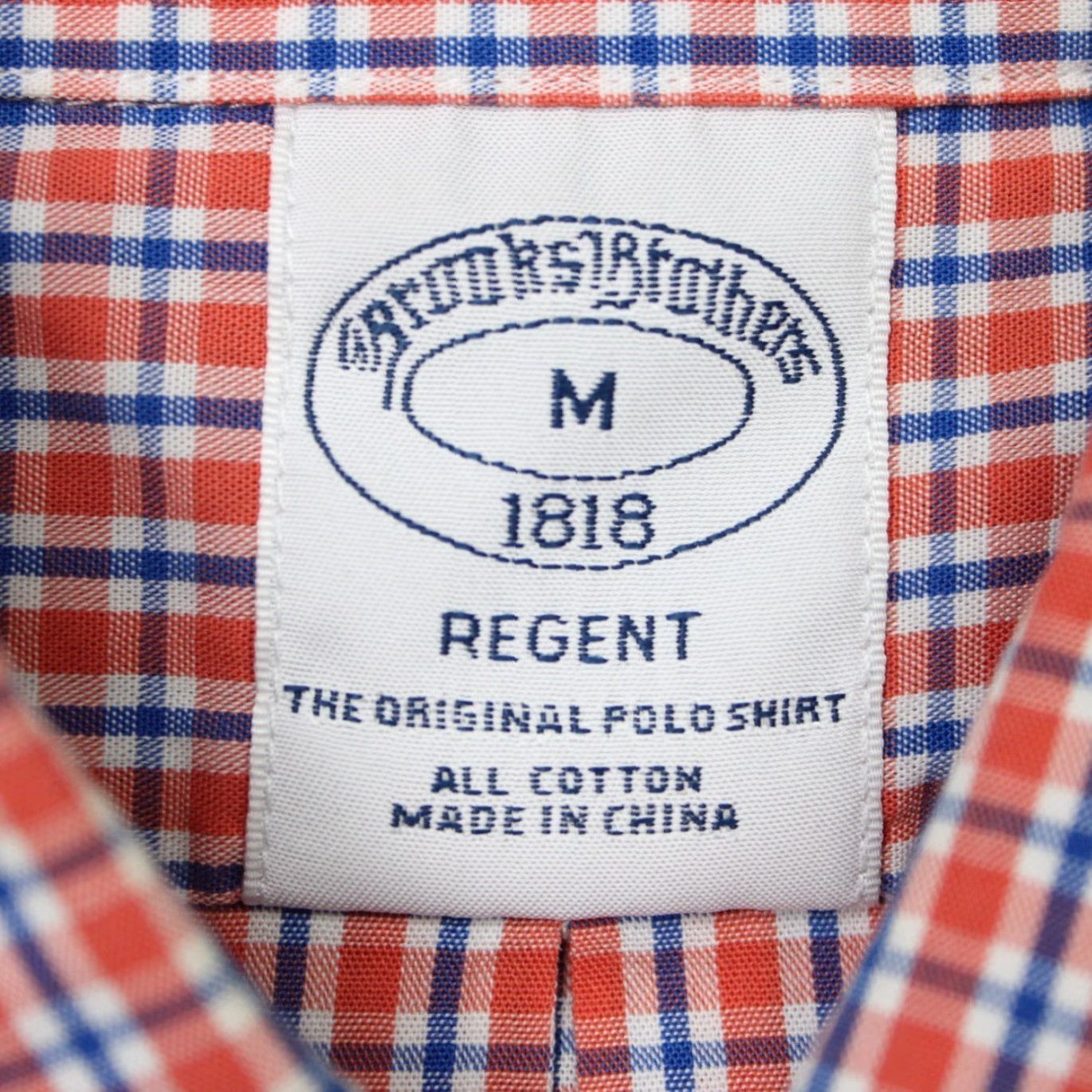 Brooks Brothers Brooks Brothers Shirt Mens Medium Regent Orange/Blue Cotton Long Sleeve Button-Up Check Size US M / EU 48-50 / 2 - 5 Thumbnail