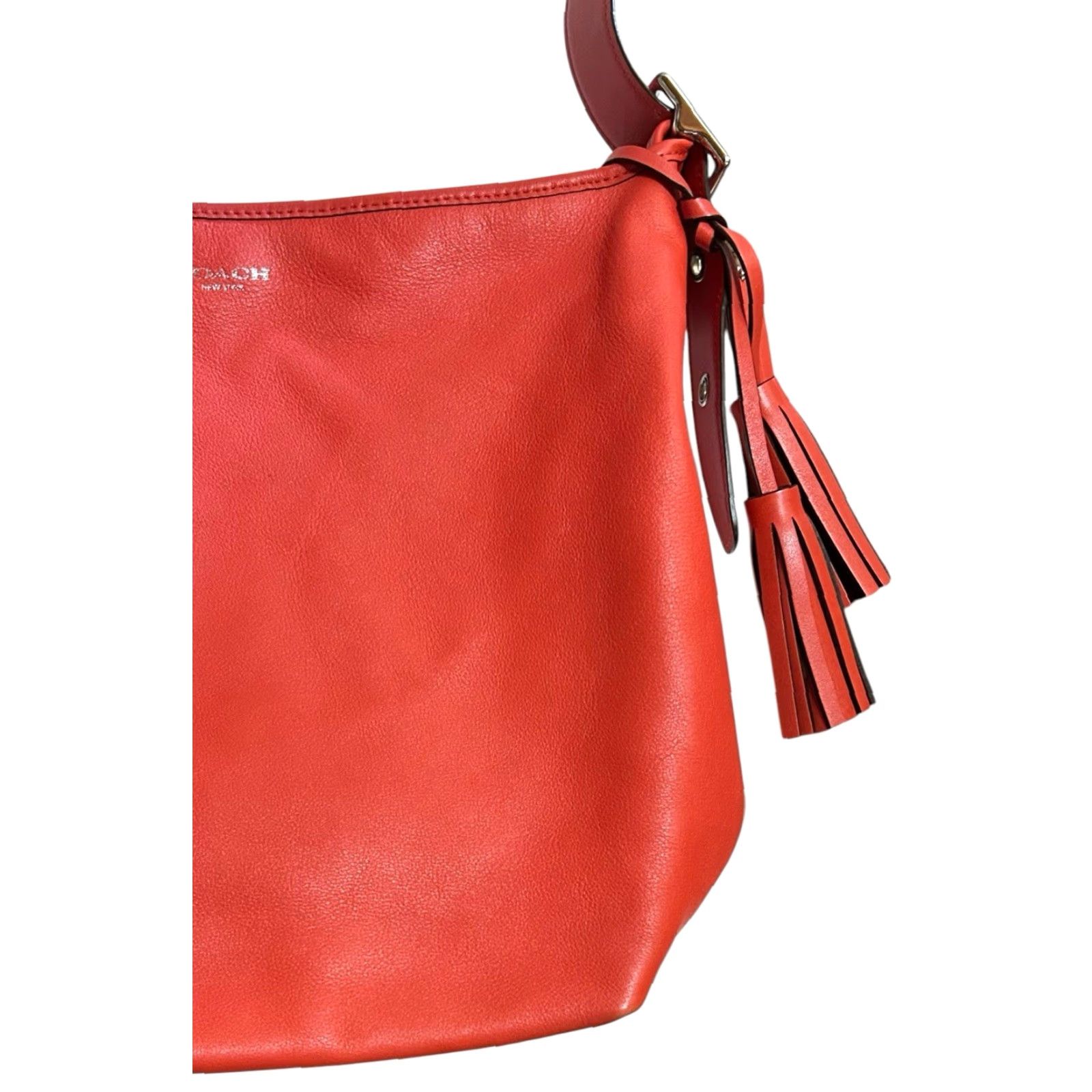 Coach COACH Shoulder Bag Duffle Legacy Leather Orange Purse Tassels 19889 Women's Size ONE SIZE - 4 Thumbnail