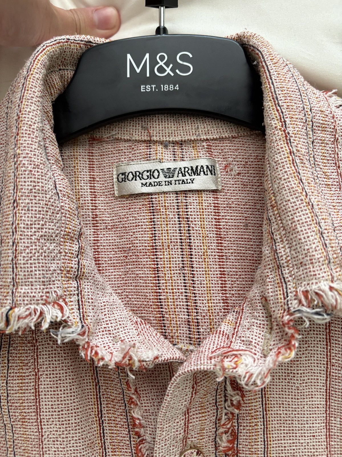 Giorgio Armani Rare Giorgio Armani Frayed Shirt - Archive Runway Piece Size US M / EU 48-50 / 2 - 2 Thumbnail