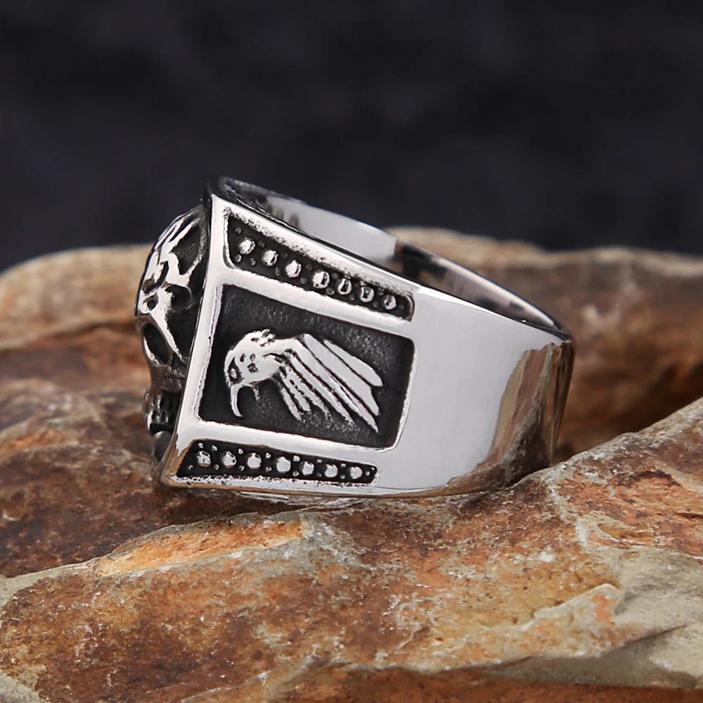 Japanese Brand × Jewelry × Vintage Skull Head Punk Style Fashion Ring Size ONE SIZE - 4 Thumbnail