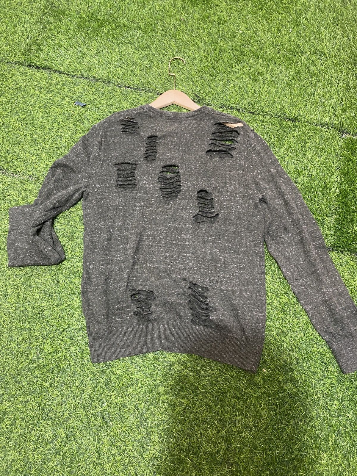 If Six Was Nine × Japanese Brand × Le Grande Bleu (L.G.B.) Gap knit Olive green Distressed punk Style Size US M / EU 48-50 / 2 - 4 Thumbnail