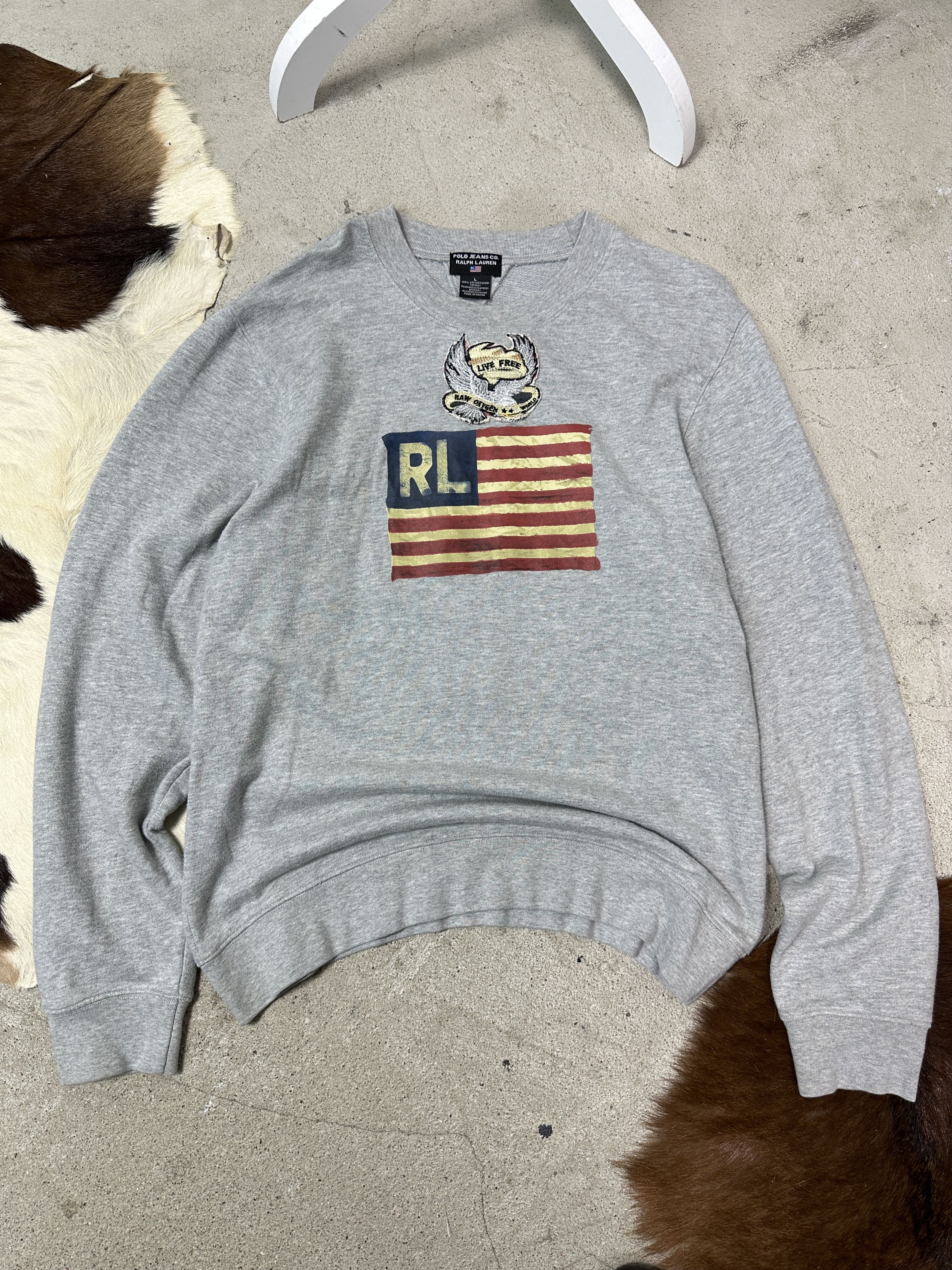 Polo Ralph Lauren Vintage Sporty Polo Jeans Ralph Lauren Sweatshirt Y2K Size US L / EU 52-54 / 3 - 1 Thumbnail