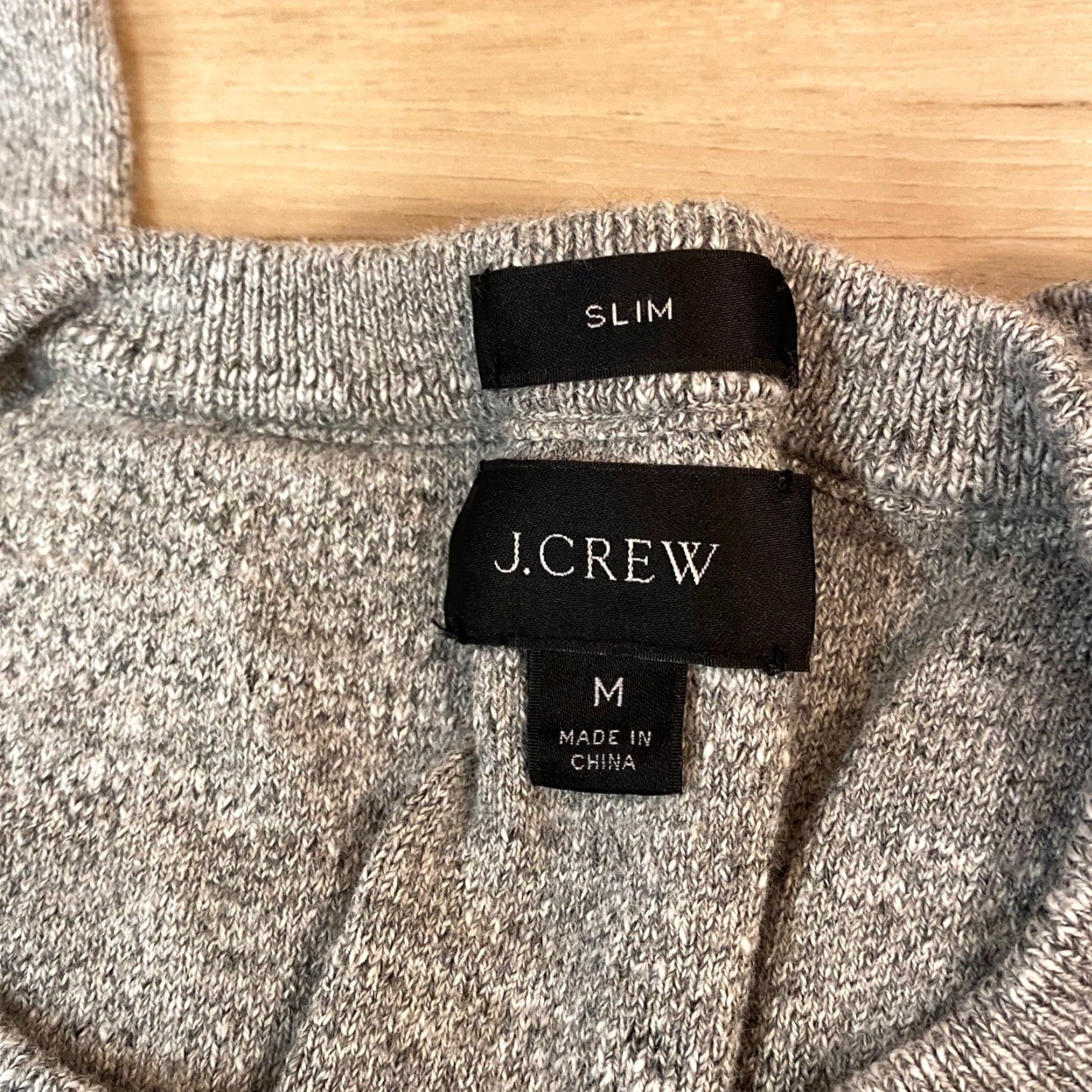 J.Crew J.Crew Slim Fit Crewneck Sweater Mens Raglan Cotton Knit Grey Marl C8445 Size US M / EU 48-50 / 2 - 2 Thumbnail
