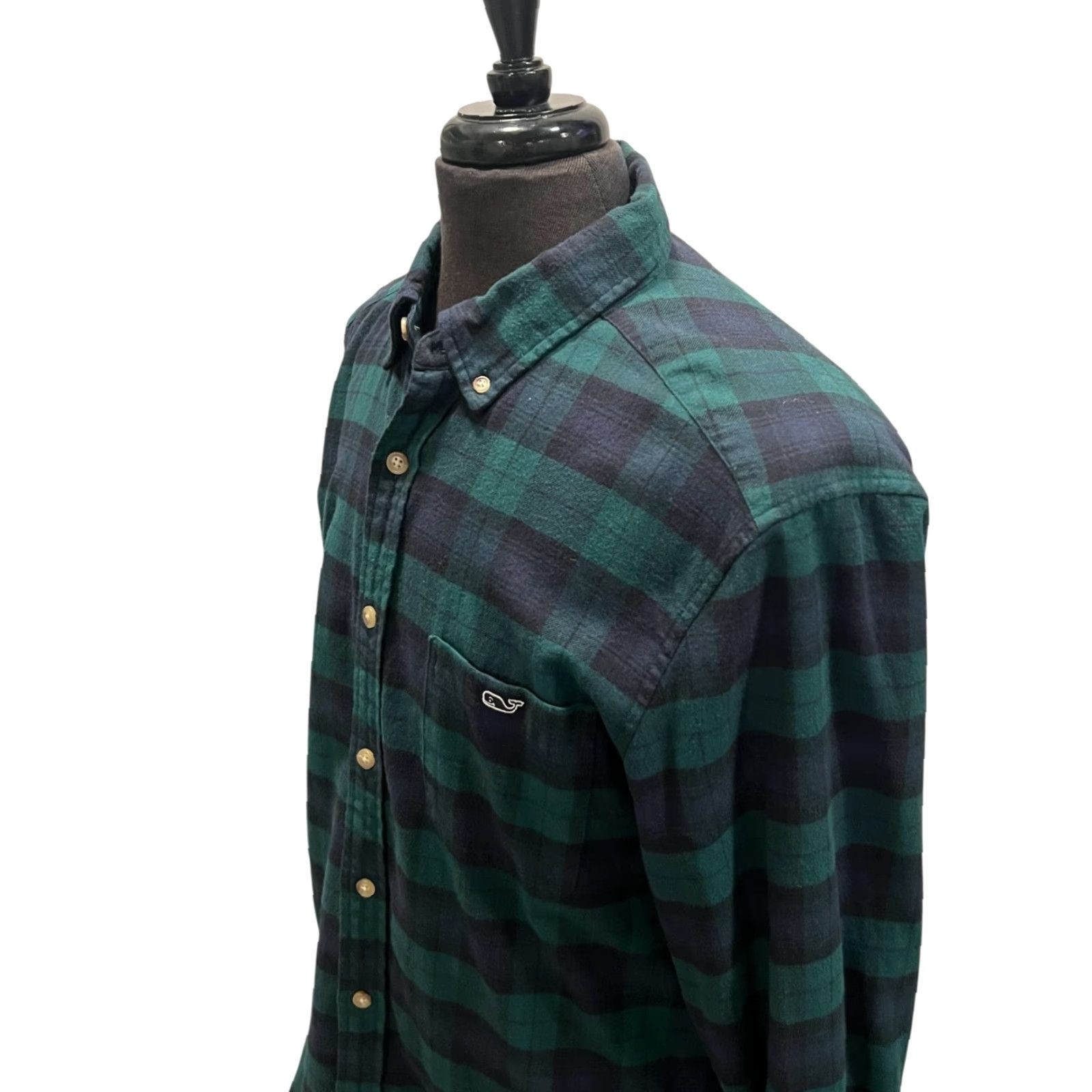 Vineyard Vines Vineyard Vines Mens Medium Green Blue Flannel Plaid Shirt Classic Fit Button-Up Shirt Mens Size US M / EU 48-50 / 2 - 2 Thumbnail