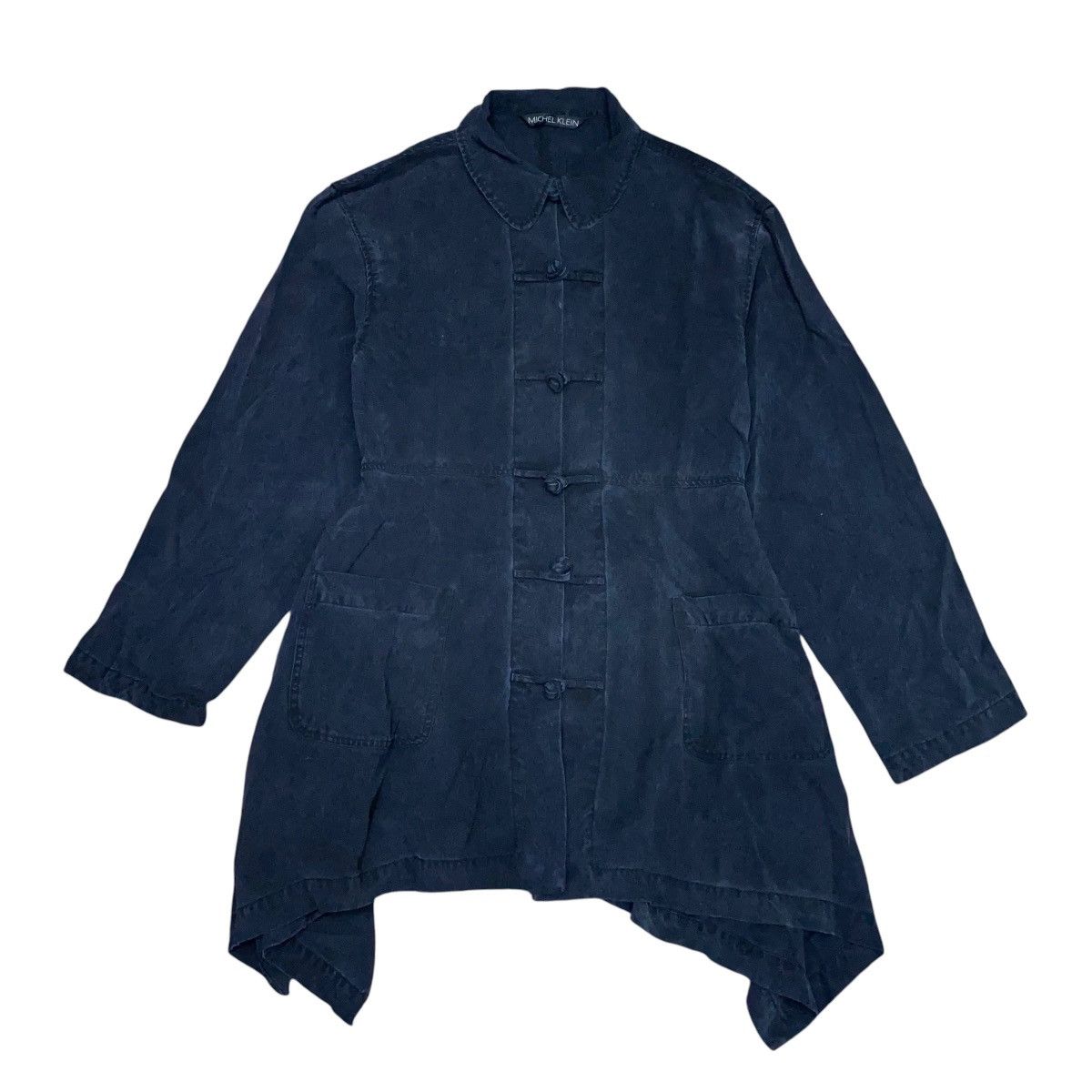 Le Grande Bleu (L.G.B.) MICHEL KLEIN ASYMMETRICAL CHINESE BUTTON LINEN JACKET BLACK Size M / US 6-8 / IT 42-44 - 1 Thumbnail