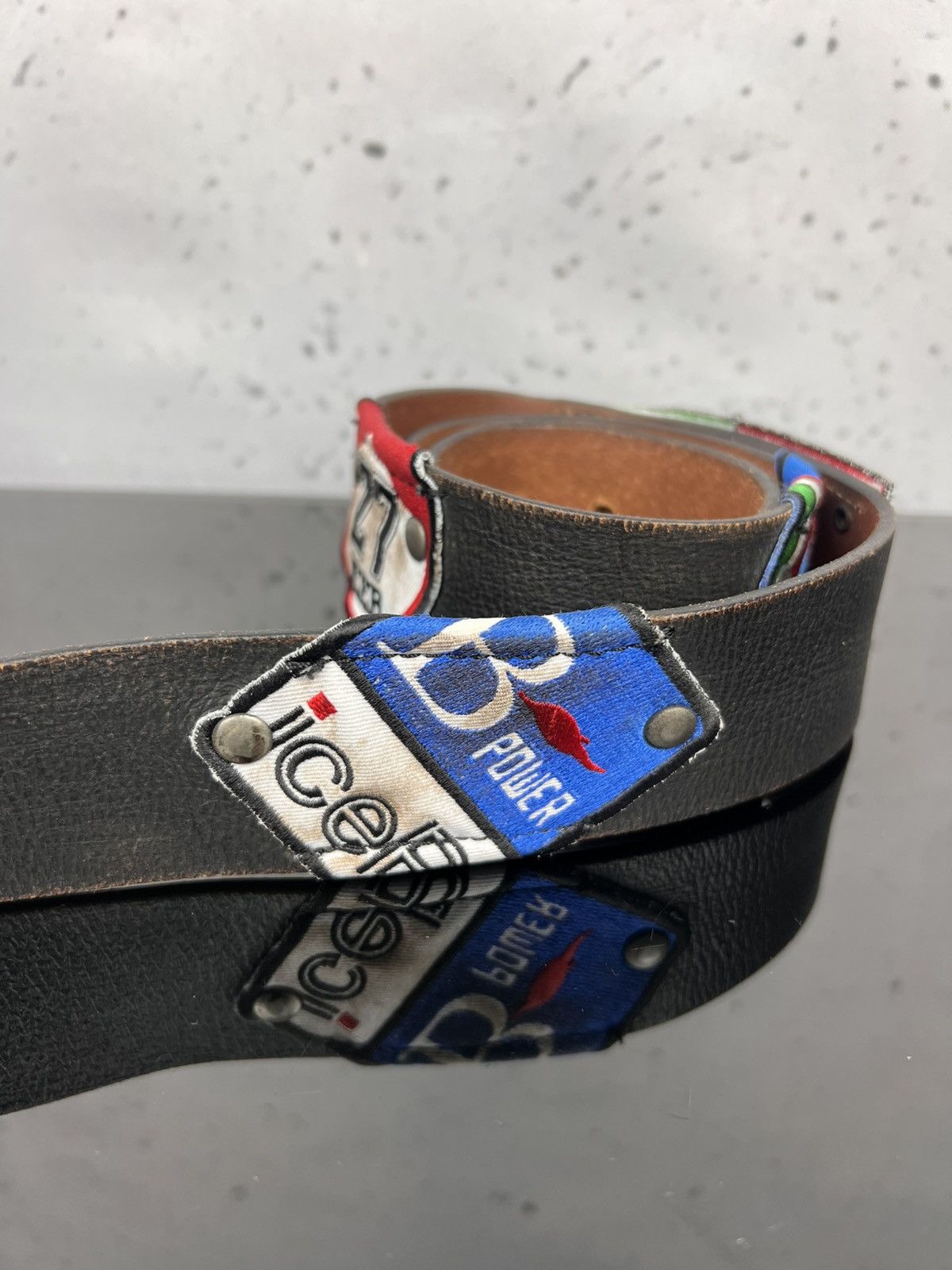 Iceberg Vtg Iceberg Racing Team Leather Patch Belt Rare Archive Size ONE SIZE - 7 Thumbnail