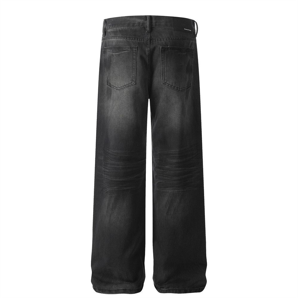 Japanese Brand × Jean Men's street loose wide-leg distressed washed gradient jeans Size US 34 / EU 50 - 3 Thumbnail