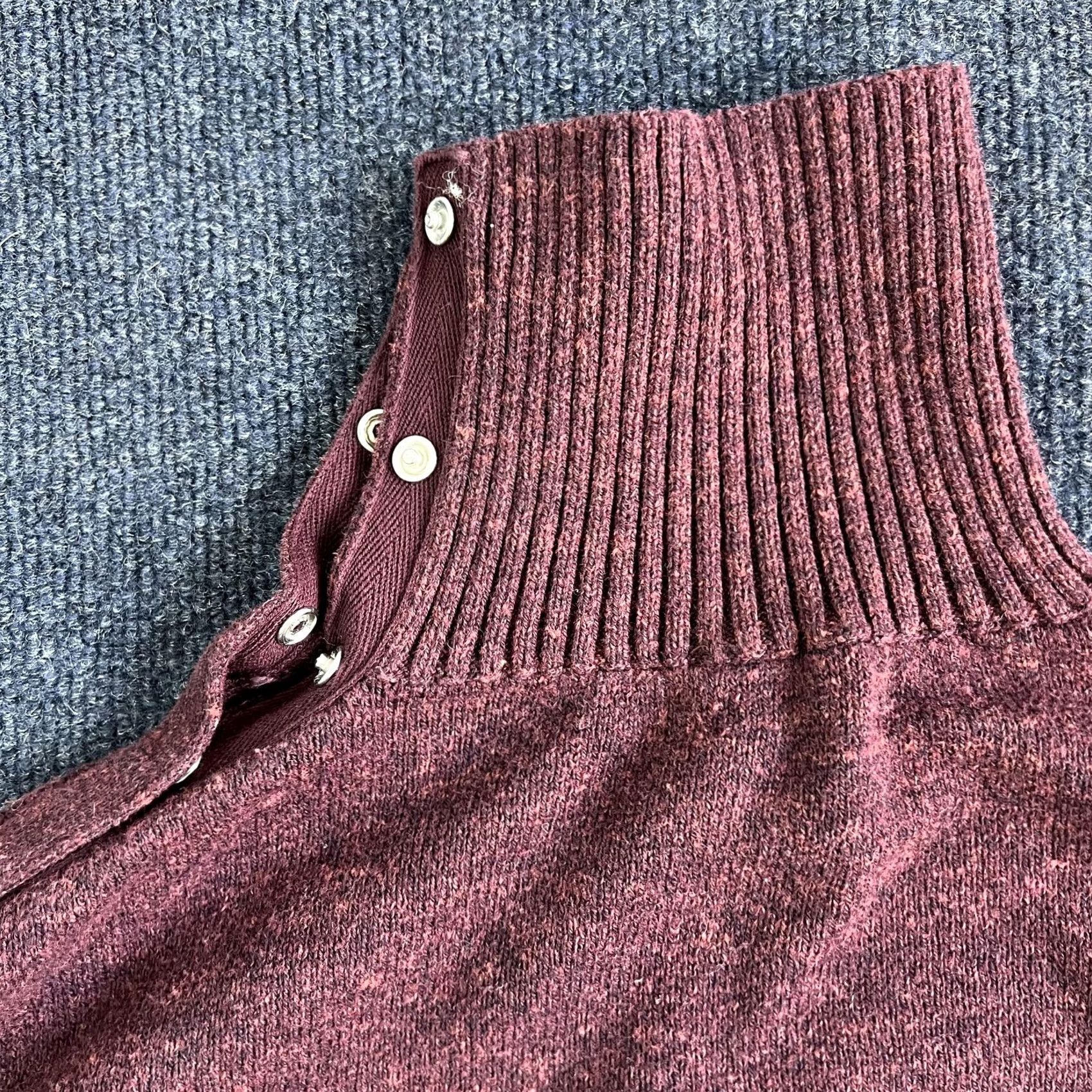 Gap Gap Sweater Womens Small Red Marled Turtleneck Button Neck Knit Pullover Size S / US 4 / IT 40 - 4 Thumbnail