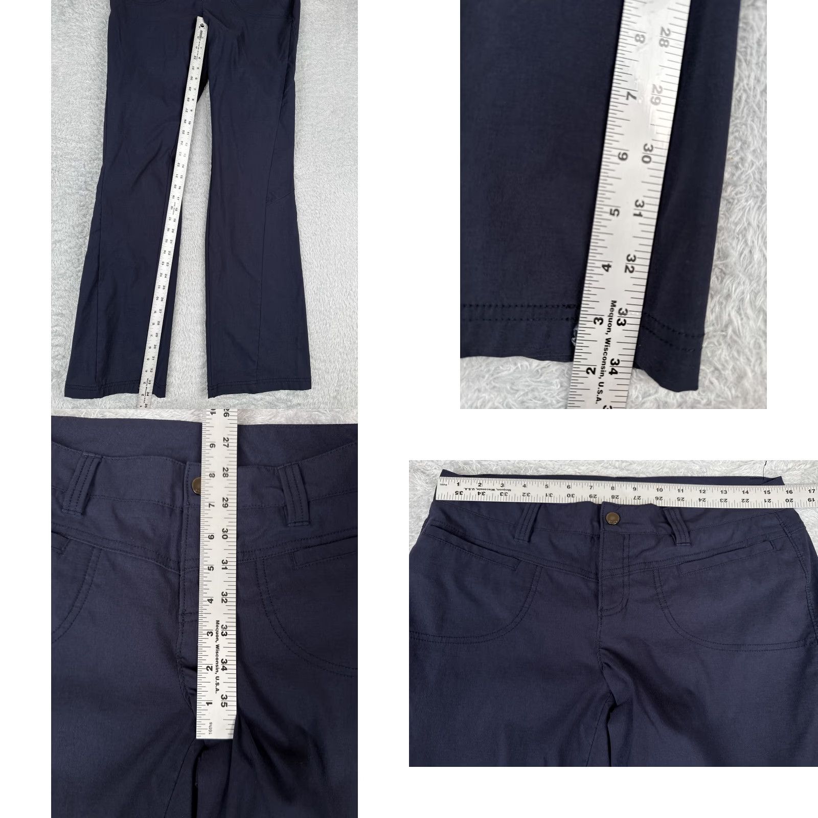 Athleta Athleta Pants Womens 10 Blue Flare Bootcut Nylon Blend Low Zip Pockets 32x34 Shoes? Size 32" / US 10 / IT 46 - 8 Thumbnail