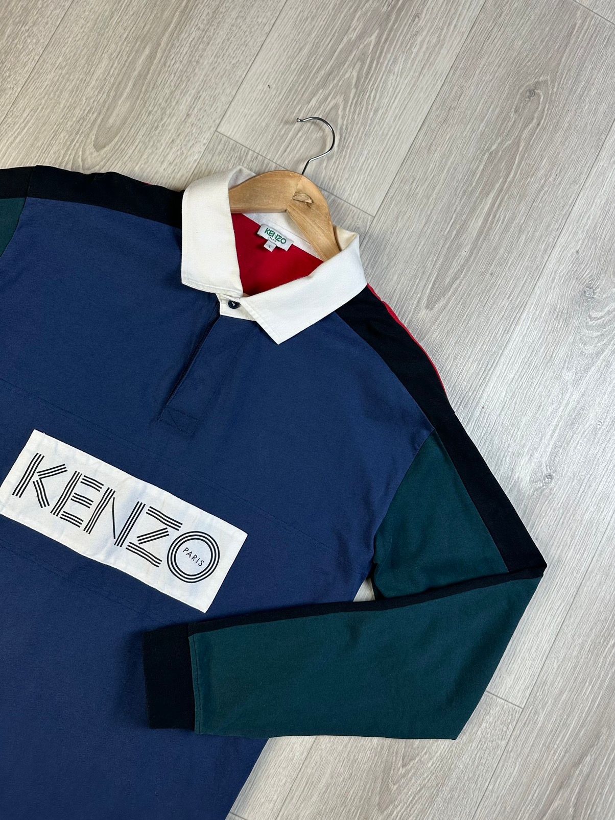 Pre-owned Kenzo Big Ligo Rugby Long Sleeve Shirt Jersey In Multicolor