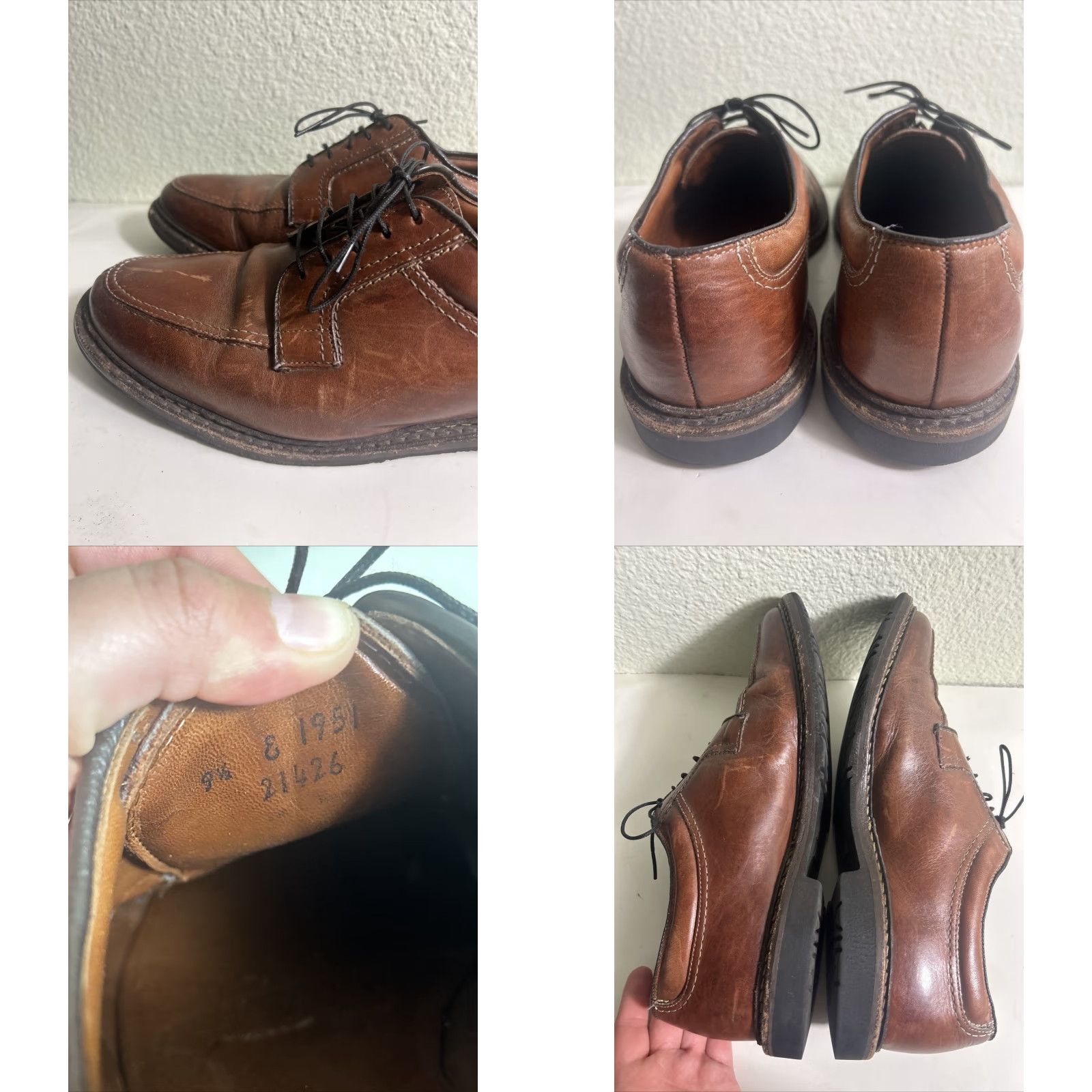 Allen Edmonds Allen Edmonds Wilbert Men's Leather Brown Dress Derby Shoes Walking Casual E 9.5 USA Preppy Size US 10 / EU 43 - 9 Thumbnail