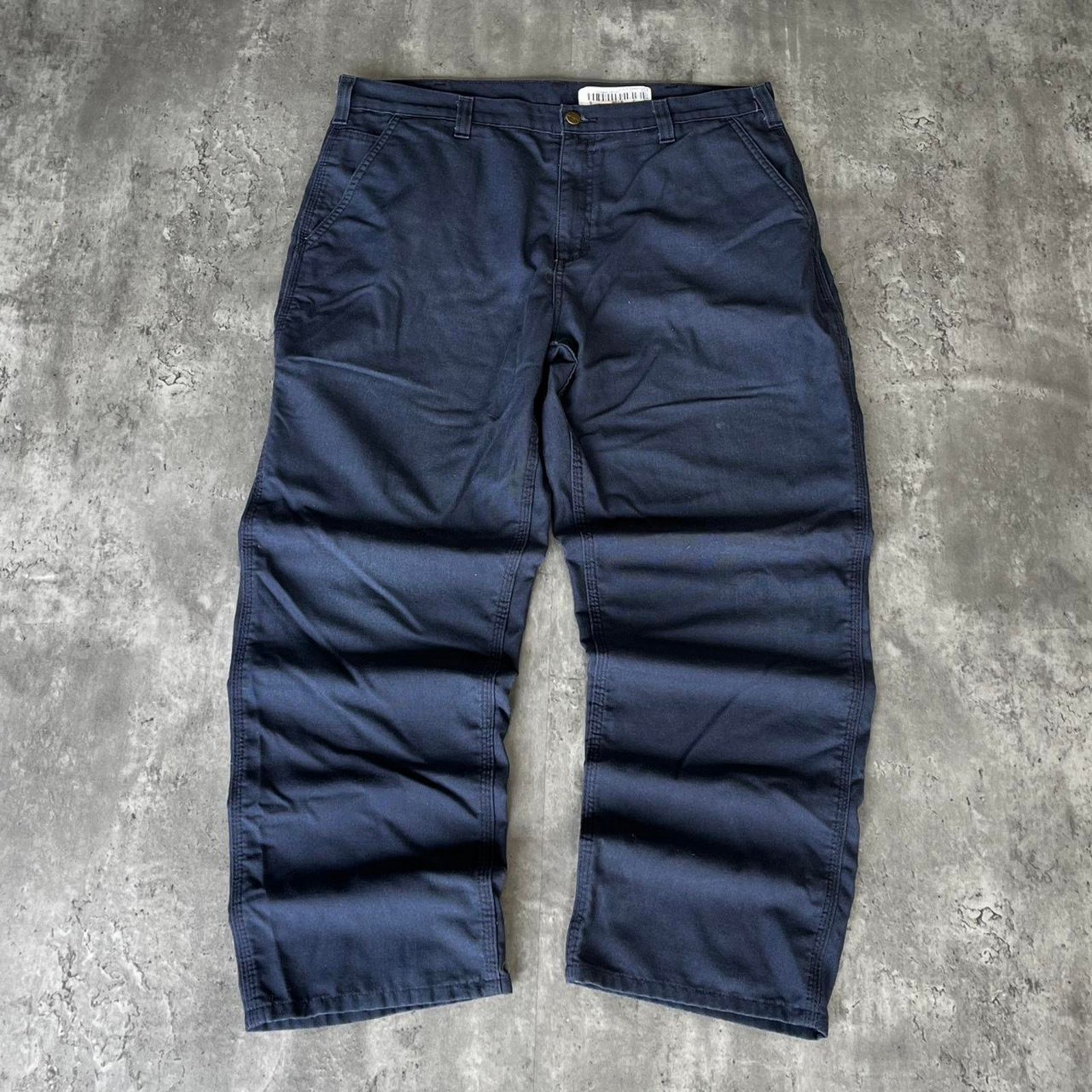 Carhartt × Carhartt Wip × Vintage Crazy Vintage Y2K Carhartt Baggy Carpenter Pants Navy Blue Size US 38 / EU 54 - 2 Thumbnail