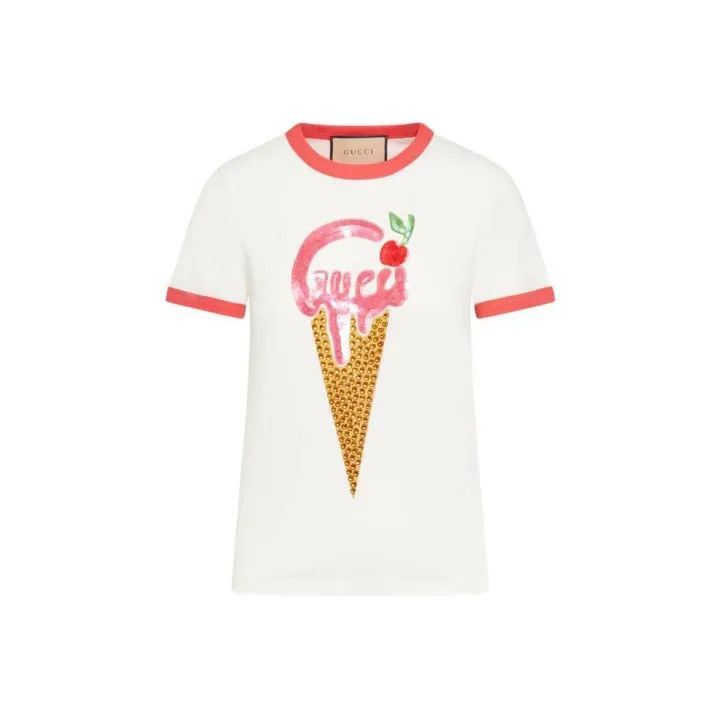 Gucci Gucci SS23 Fitted Graphic T-Shirt for Women-2507 Size XS / US 0-2 / IT 36-38 - 6 Thumbnail