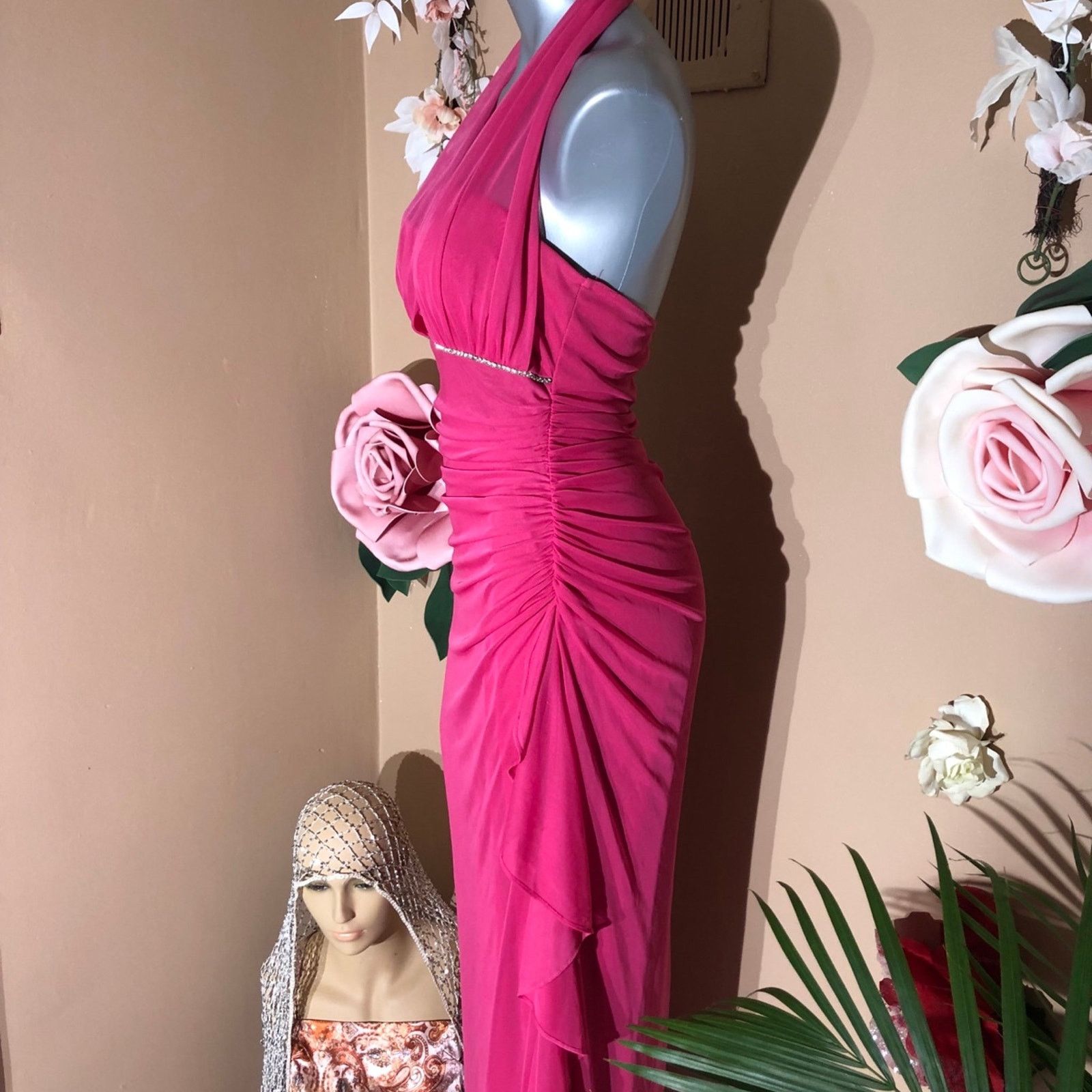 & Other Stories Pink halter rhinestones, ruffle, sheer Size L / US 10 / IT 46 - 6 Thumbnail