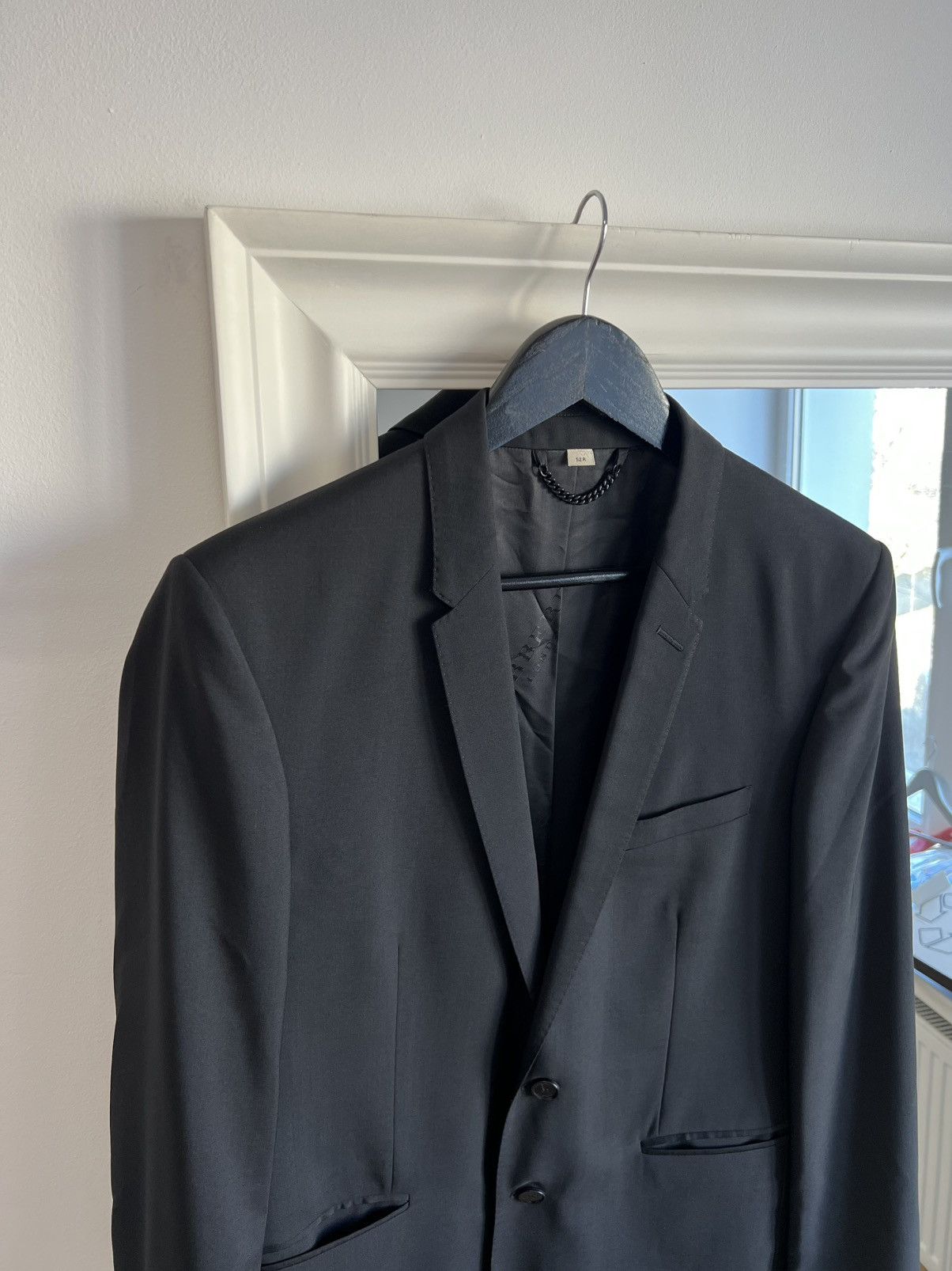 Burberry Burberry Blazer Wool Black Suit Jacket Size 52R - 4 Thumbnail