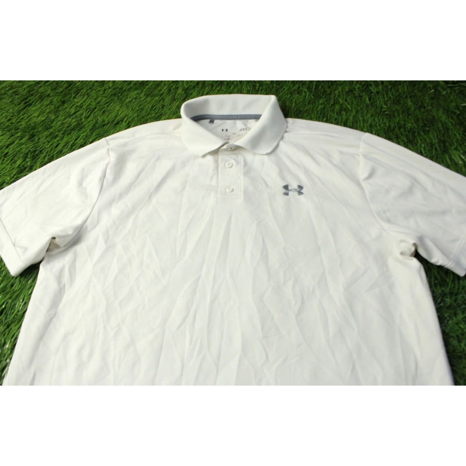 Under Armour UNDER ARMOUR HEATGEAR POLO SHIRT MEN L White Classic Short Sleeve Weather: Summer Size US L / EU 52-54 / 3 - 2 Thumbnail