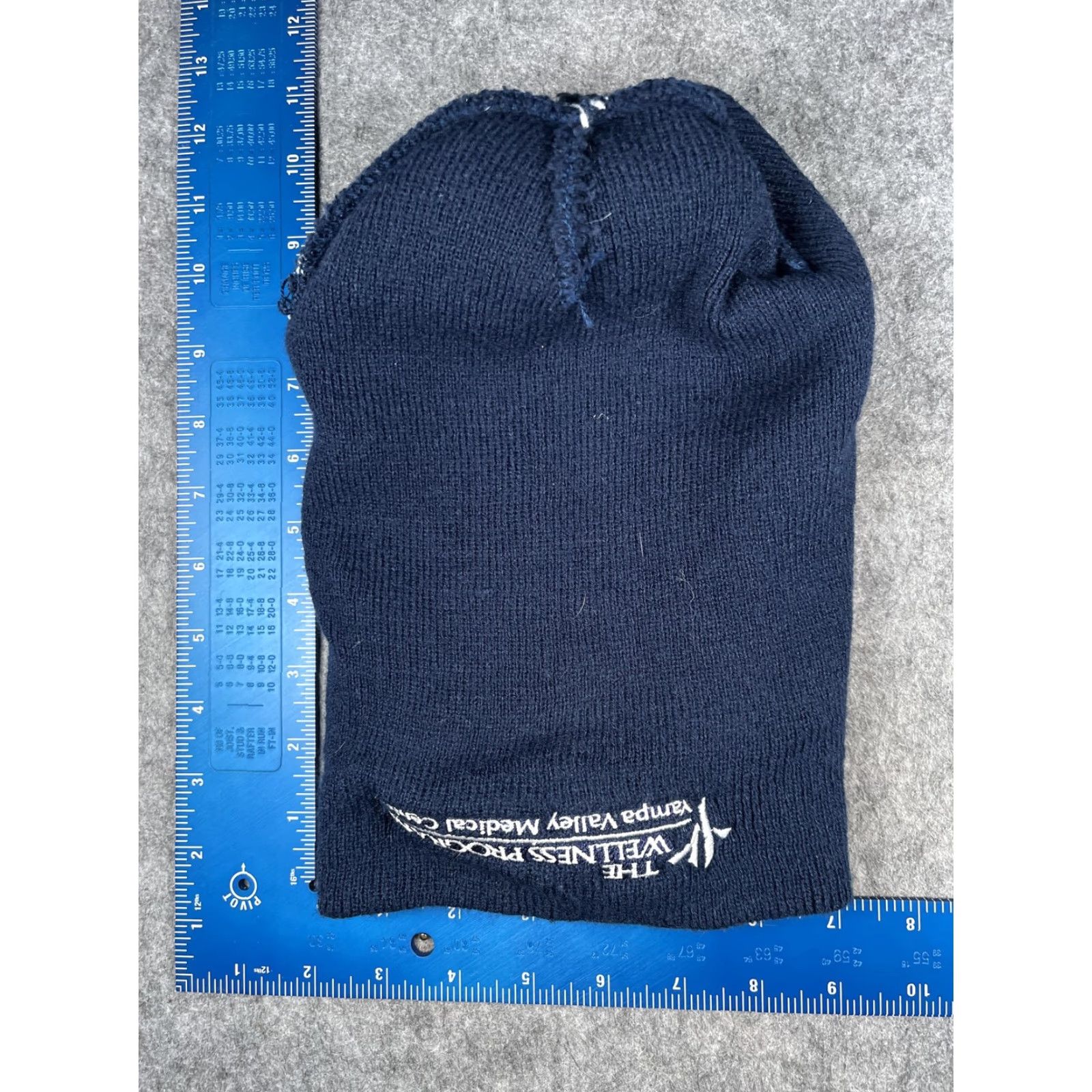 Vintage HitWear Hat Beanie Mens One Size Blue Striped Pom Knit Wellness Program Winter Size ONE SIZE - 6 Thumbnail