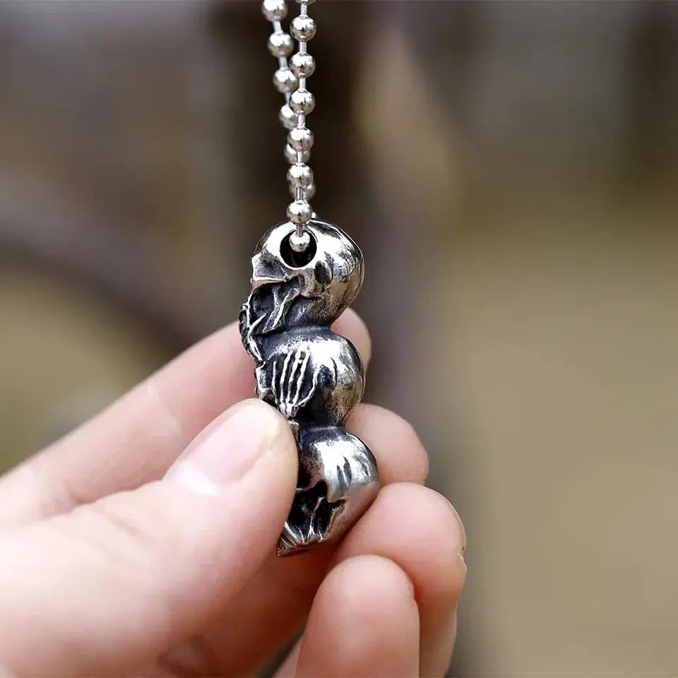 Jewelry Rock Cool Skeleton Pendant Necklace Size ONE SIZE - 2 Thumbnail