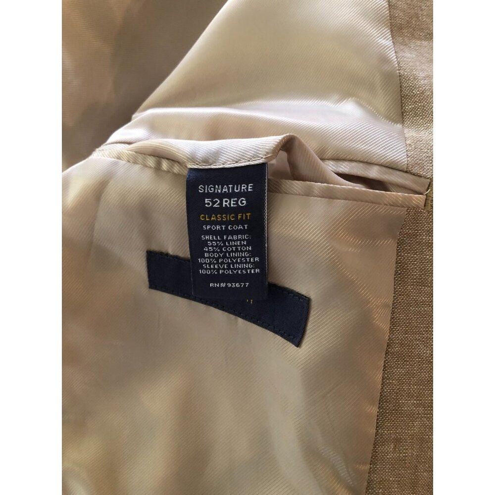 Stafford Stafford men's 55%linen 45%cotton sport coat blazer 52R Size 52R - 7 Thumbnail
