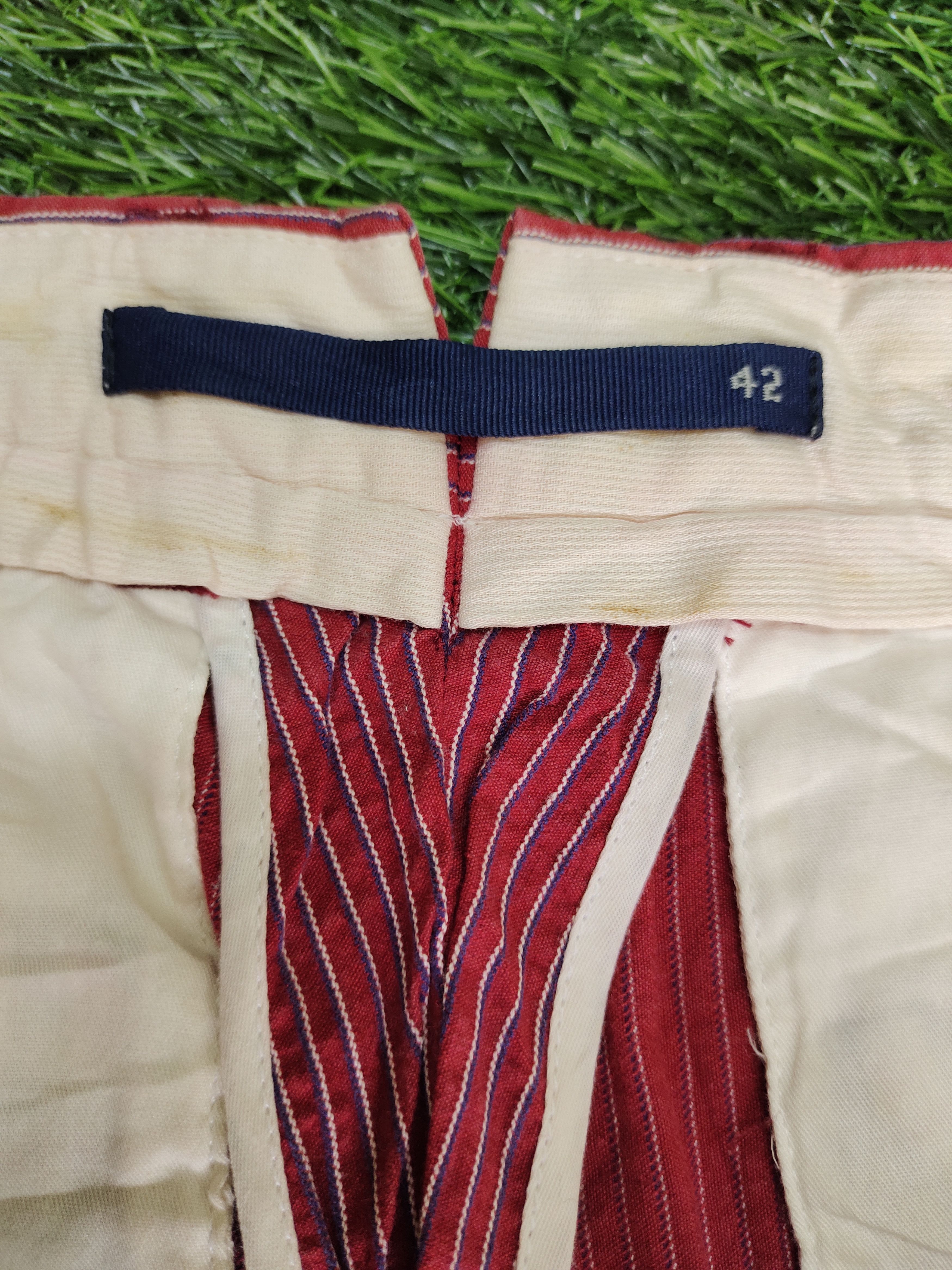 Incotex Incotex Pin Striped Red Trouser Pants Size US 28 / EU 44 - 18 Thumbnail