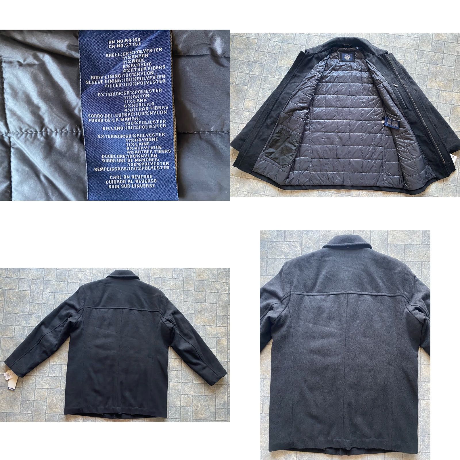 Dockers New Dockers Coat Men’s Pea XL Black Wool Blend Lined MSRP 80 NWT Size US XL / EU 56 / 4 - 9 Thumbnail