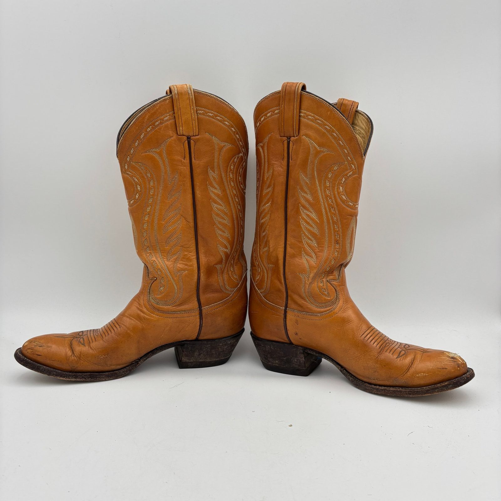 Tony Lama Vintage Tony Lama 6130 Stitched Leather Boots Men's 8.5D Size US 8.5 / EU 41-42 - 6 Thumbnail