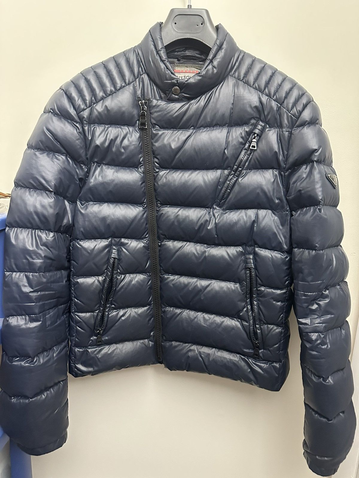 Prada Prada biker style navy down jacket sz M Size US M / EU 48-50 / 2 - 1 Thumbnail